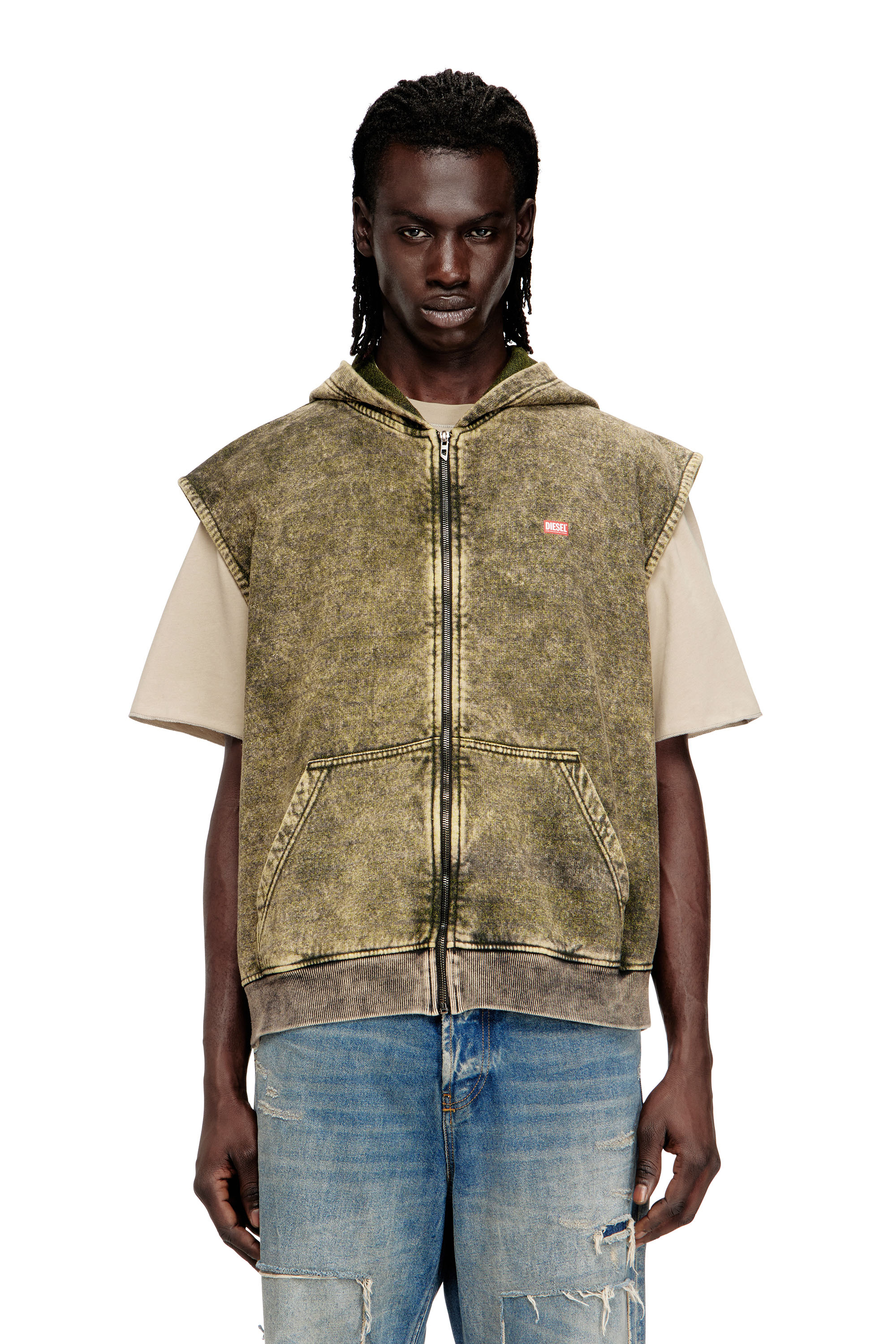 Diesel - S-BOXT-SL-ZIP, Herren Hoodie mit Acid-Waschung und Diesel-Logo in null - 1