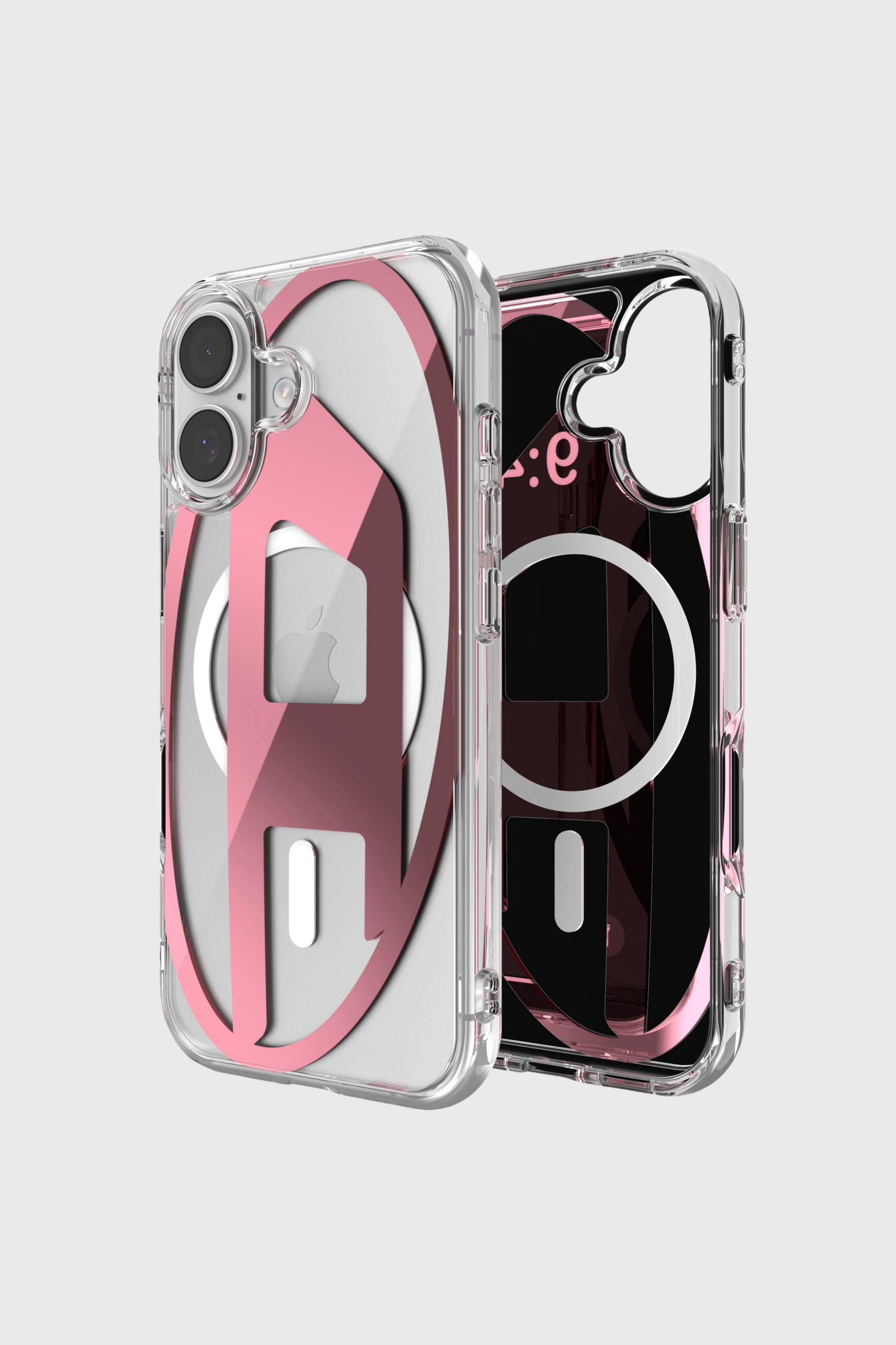 Diesel - 60419 AOP CASE, Unisex's Oval D metallic case with magsafe for iPhone 17 in Pink - 1
