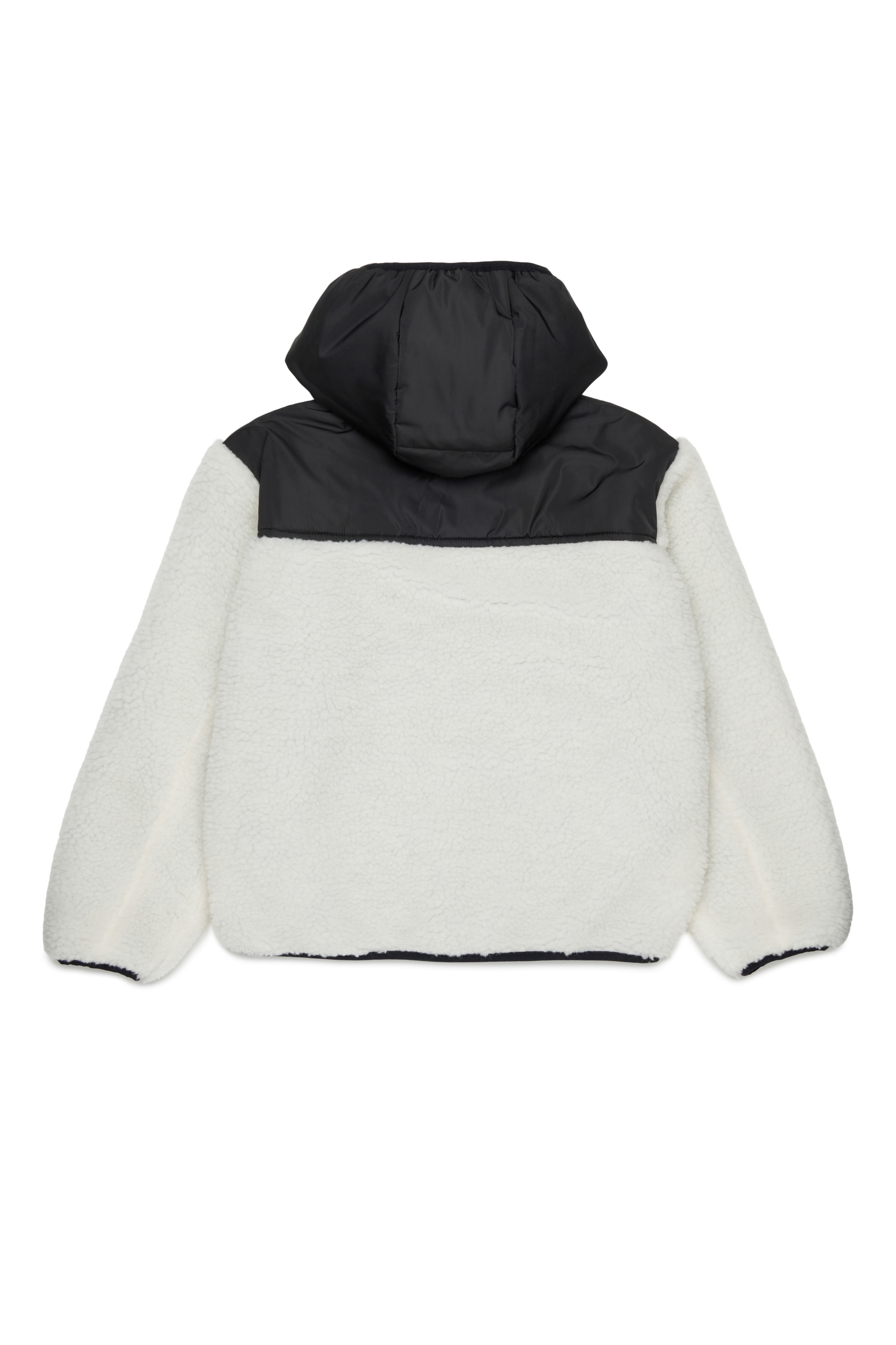 Diesel - JSHEAR, Herren Kapuzensweatjacke aus nylon und teddy-fleece in Wei&szlig; - 2
