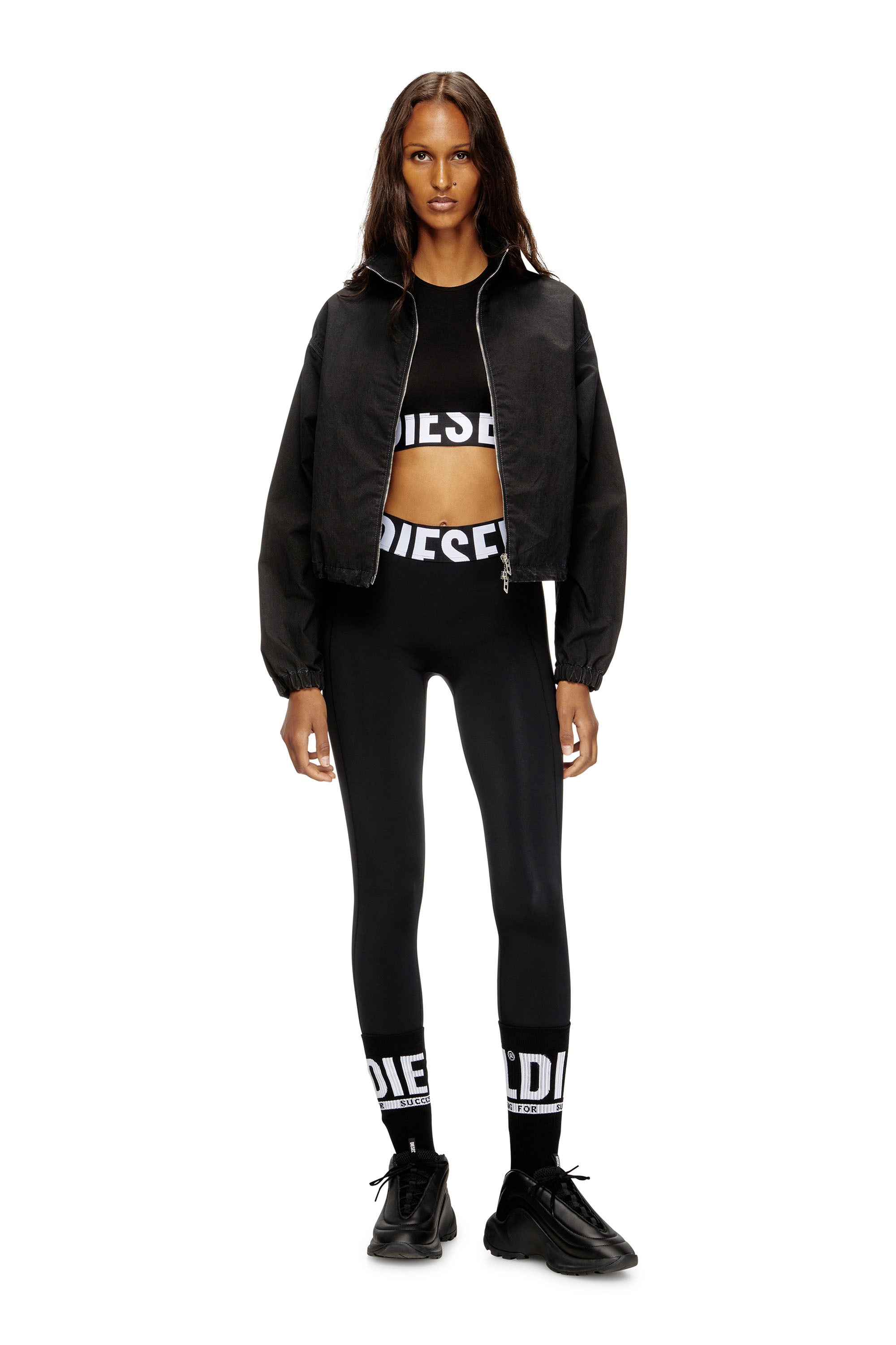 Diesel - ADA-D-POP, Damen Verk&uuml;rztes Tanktop mit Cut-off-Logo in Schwarz - 4