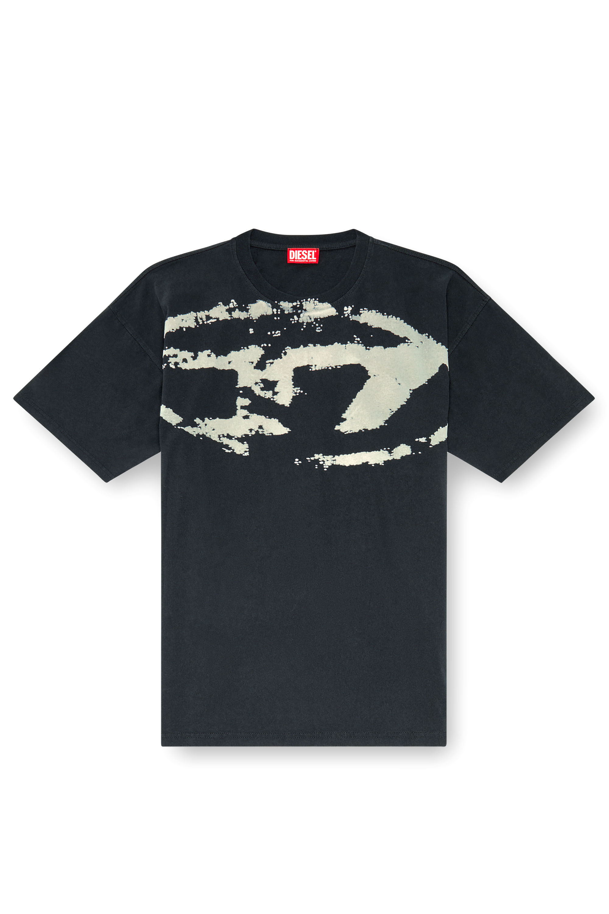 Diesel - T-BOXT-N14, Herren T-Shirt mit beflocktem Distressed-Logo in Schwarz - 3