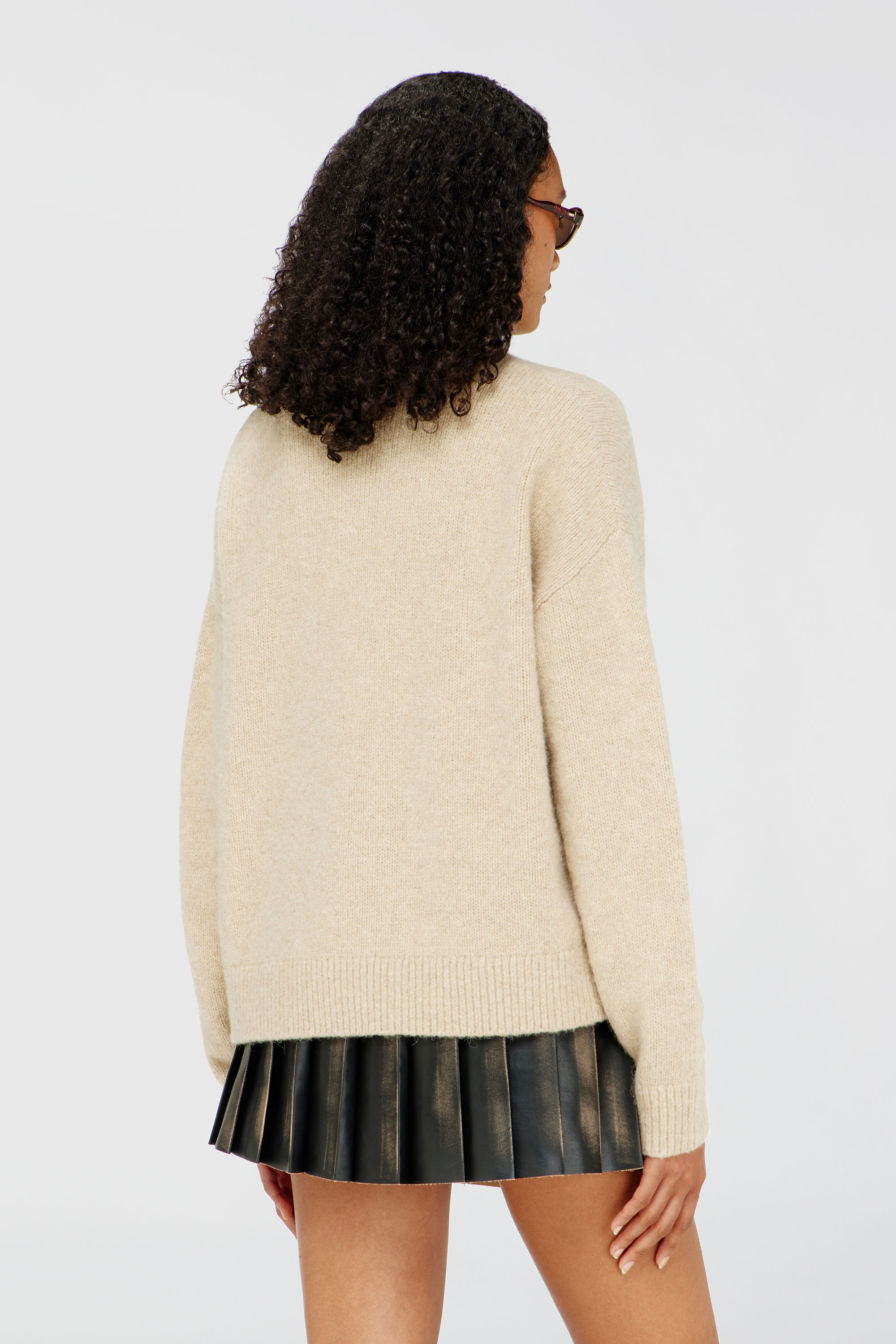 Diesel - M-AREETA, Damen Pullover aus Woll- und Alpakamischung in Beige - 4