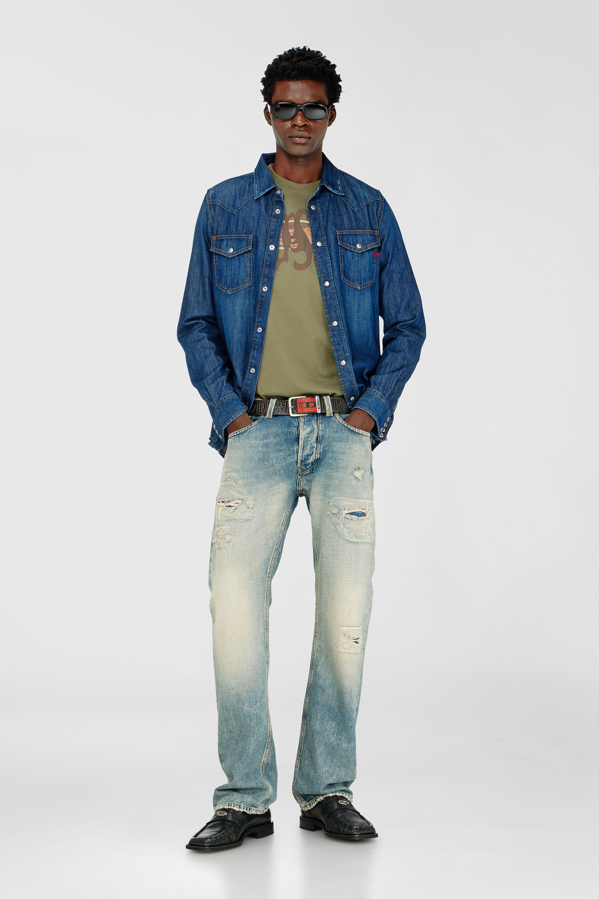 Diesel - D-VEGA, Herren Overshirt aus Denim in Dunkelblau - 1