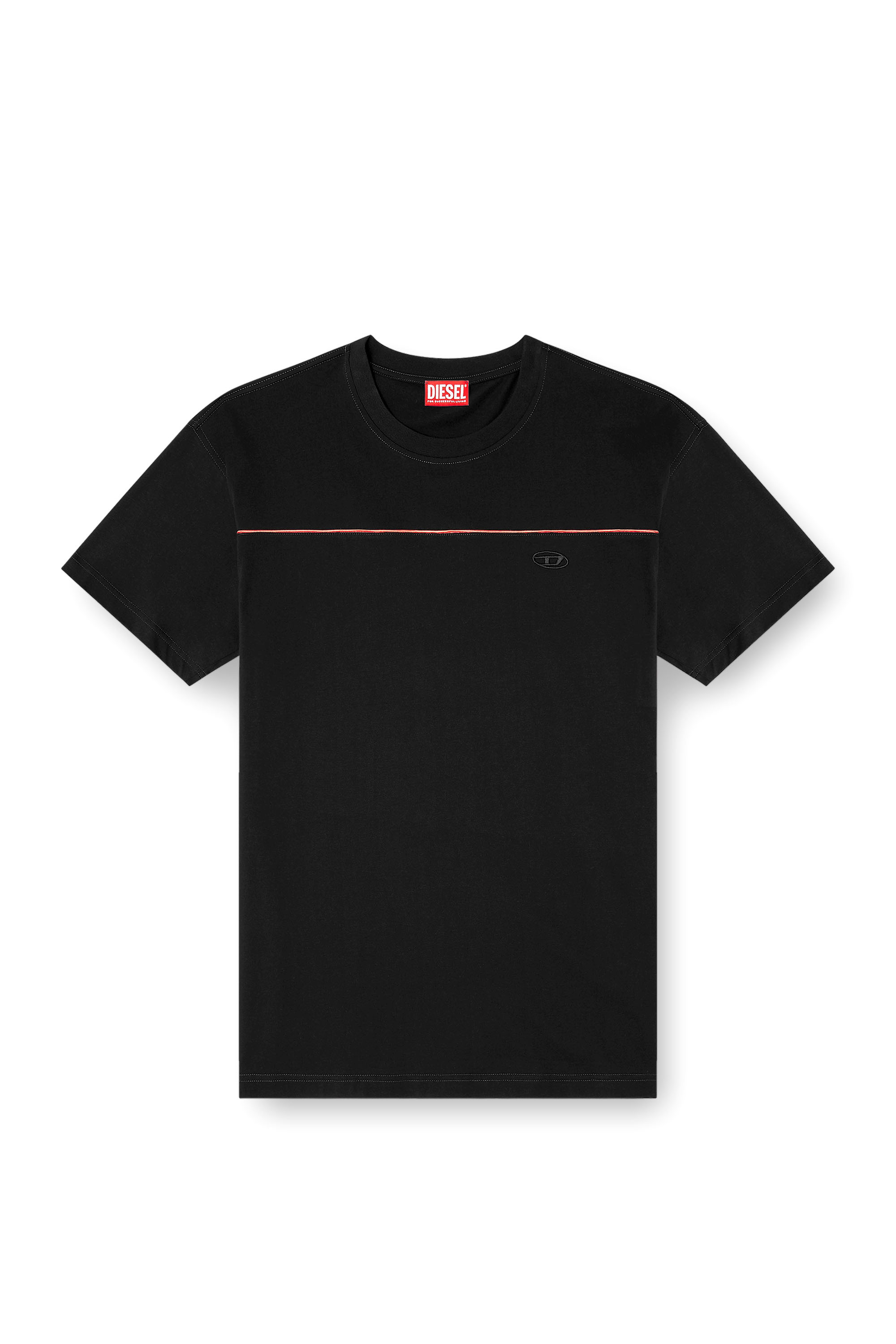 Diesel - T-NORM-PIPING, Herren T-Shirt mit kontrastierenden Paspeln in Schwarz - 3