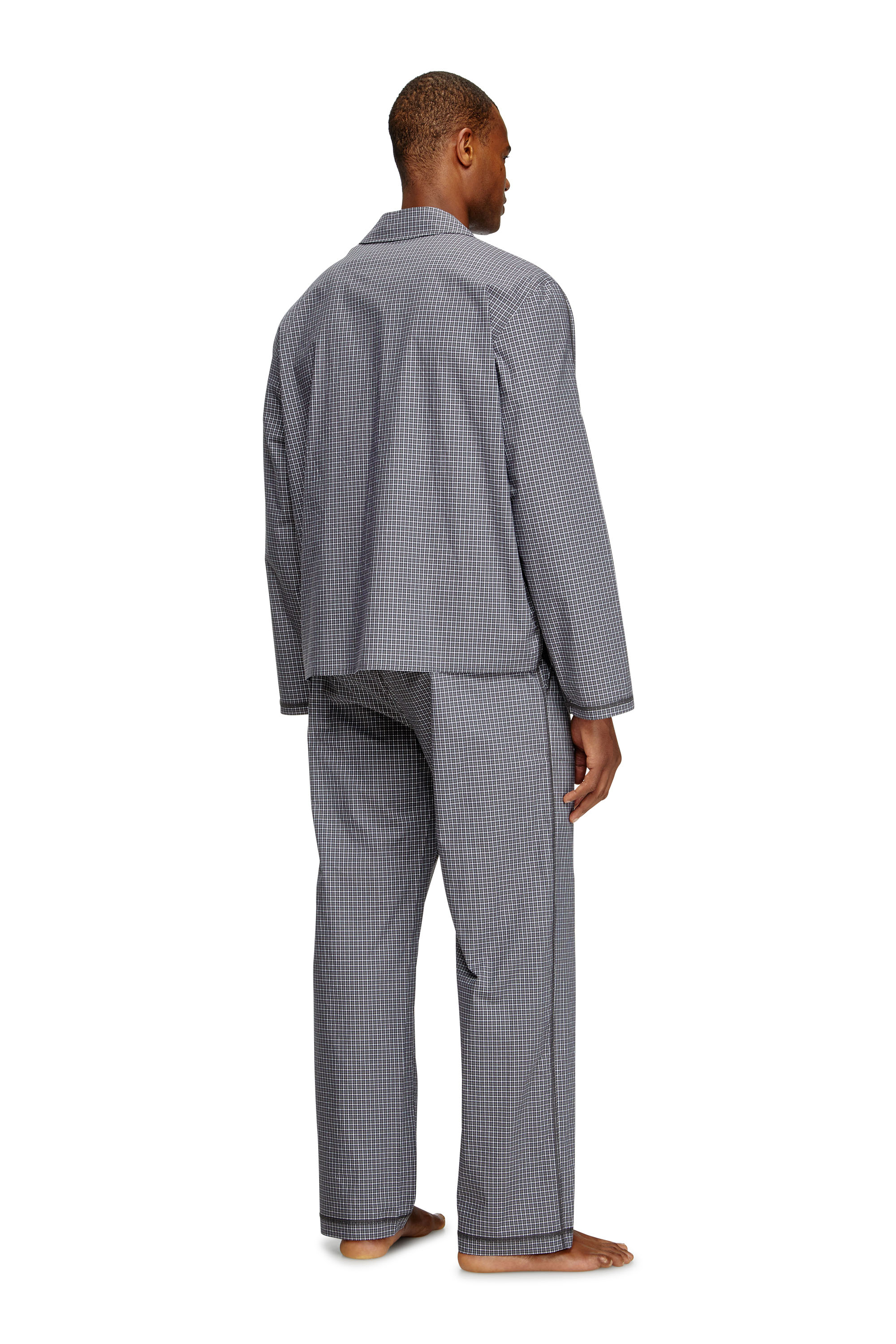 Diesel - SET-PAUL-D-CORE, Herren Pyjamas aus Karo-Baumwolle in Grau - 2