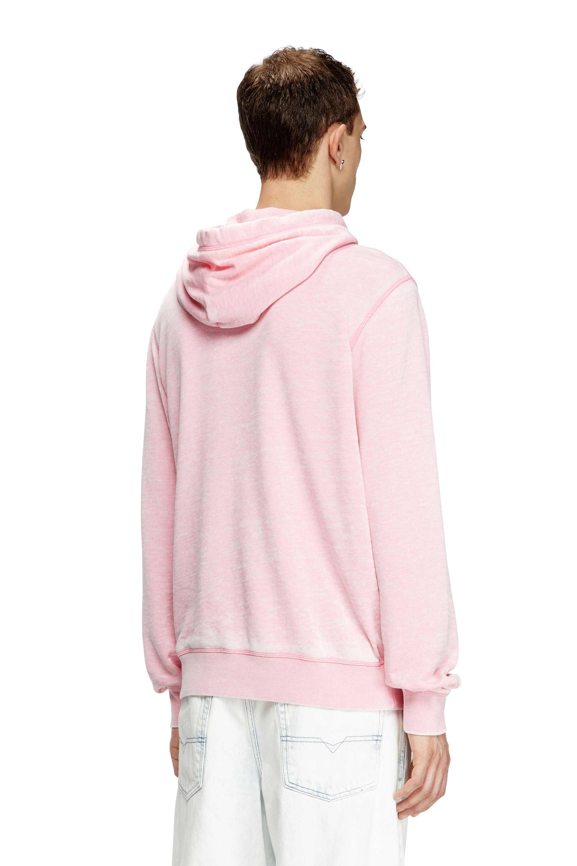 Diesel - S-GINN-HOOD-PAK, Herren Burnout-Hoodie mit Logo aus Metall in Rosa - 4