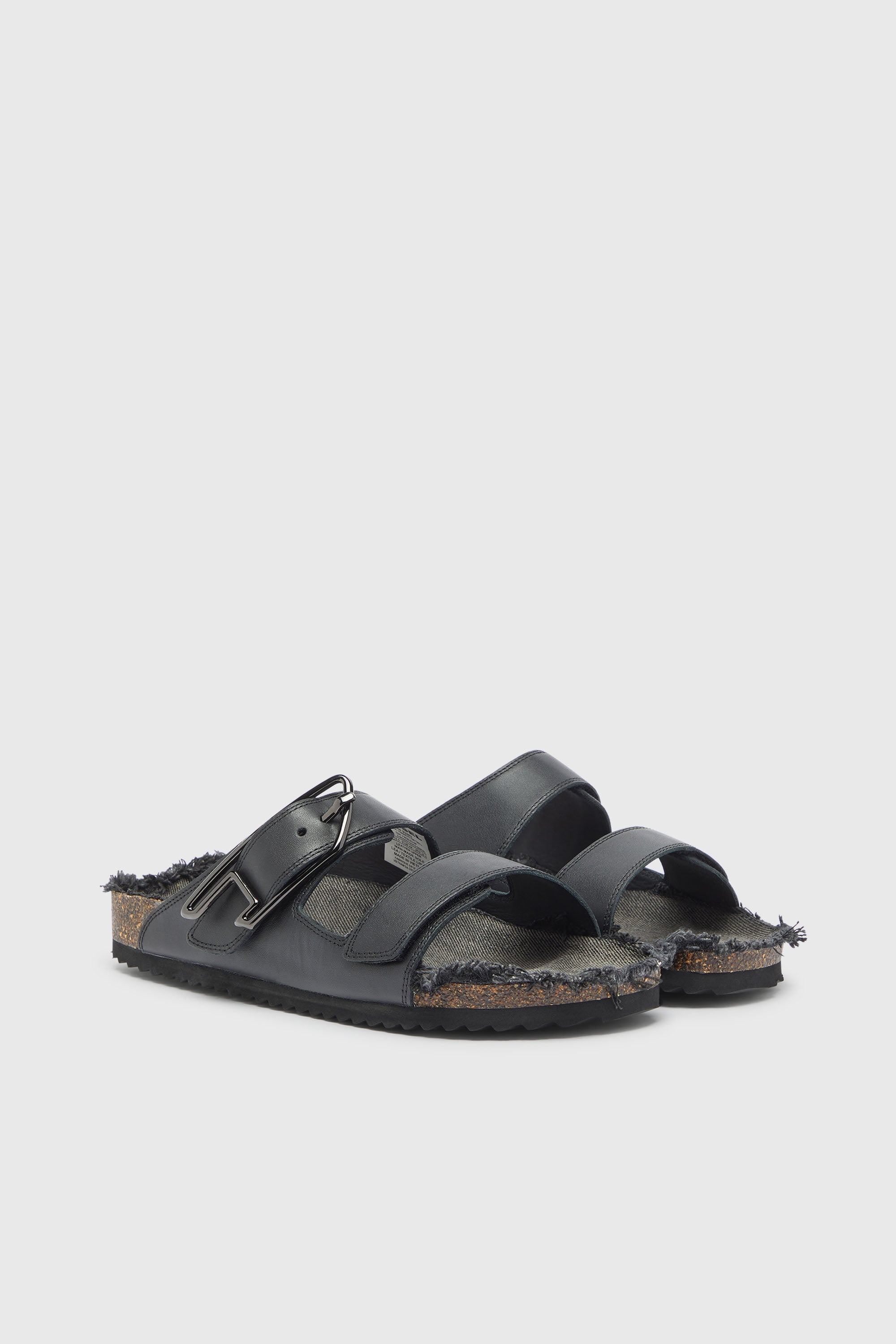Diesel - D-WOODSTOCK D SANDAL, Herren D-Woodstock - Lederriemen mit Korkfu&szlig;bett in Schwarz - 2