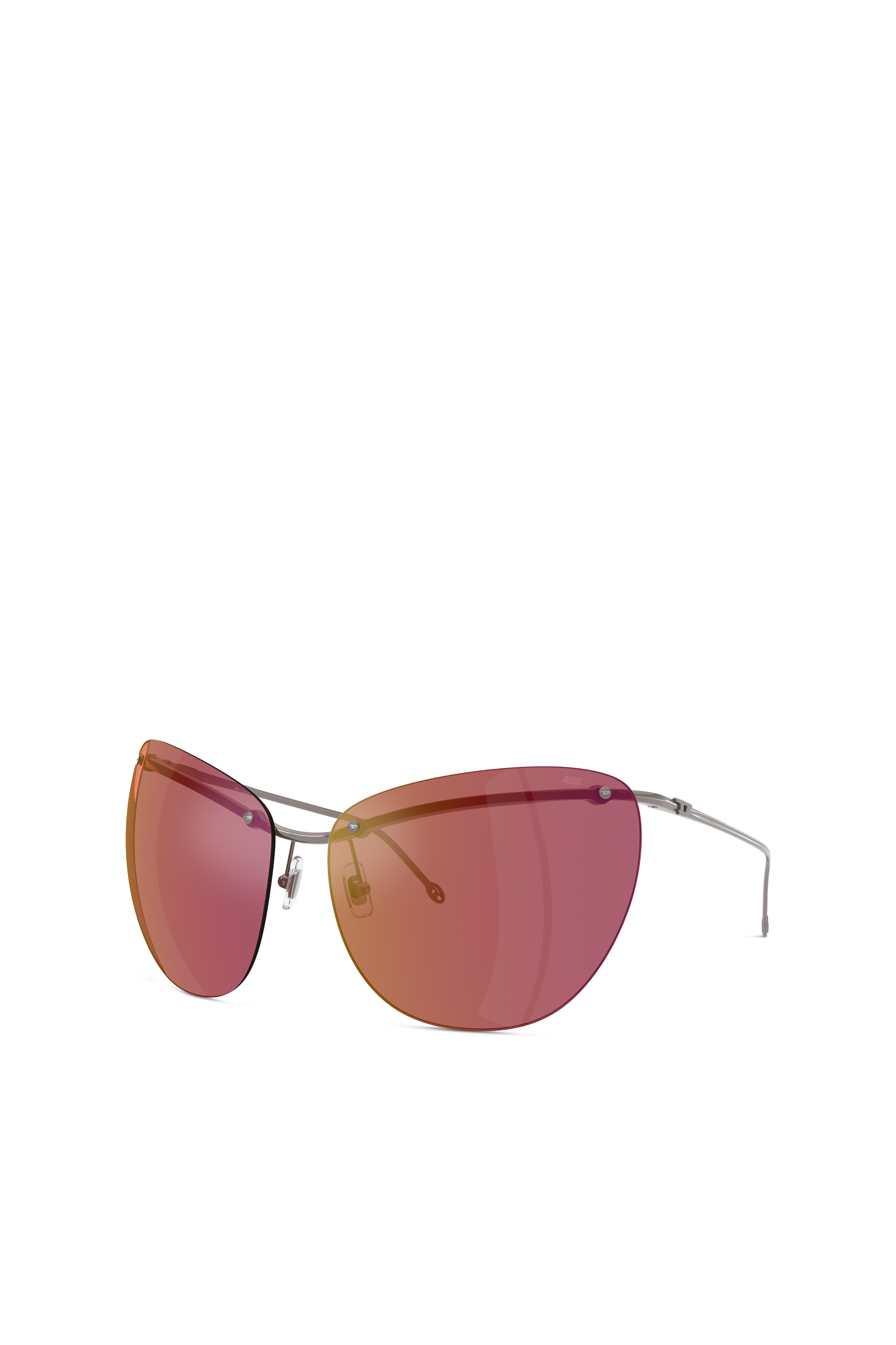 Diesel - 0DL1007, Unisex Sonnenbrille in Wraparound-Form in Dunkelviolett - 4