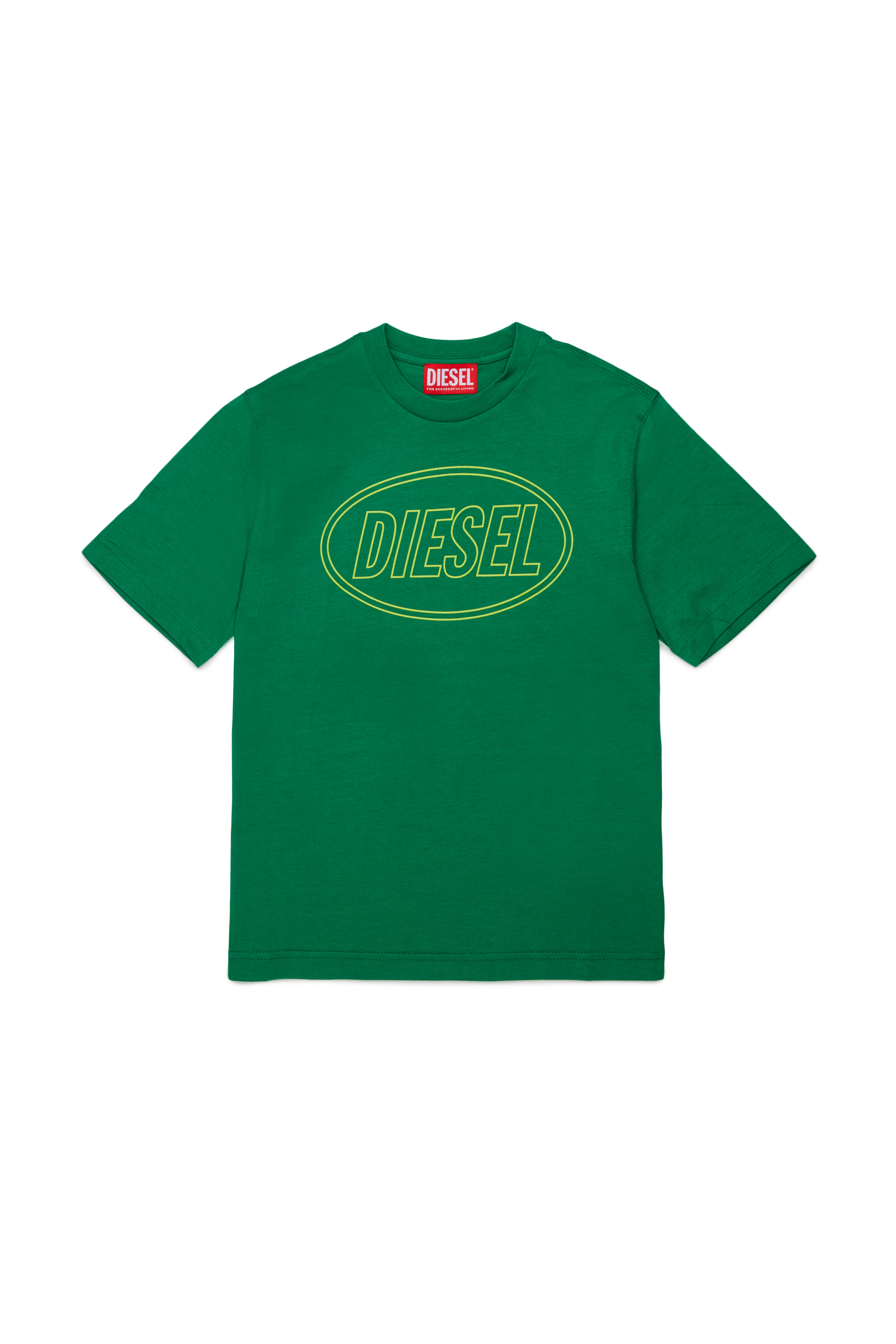 Diesel - TCIRCLE OVER, Herren Baumwoll-T-Shirt mit Diesel-Print in Gr&uuml;n - 1