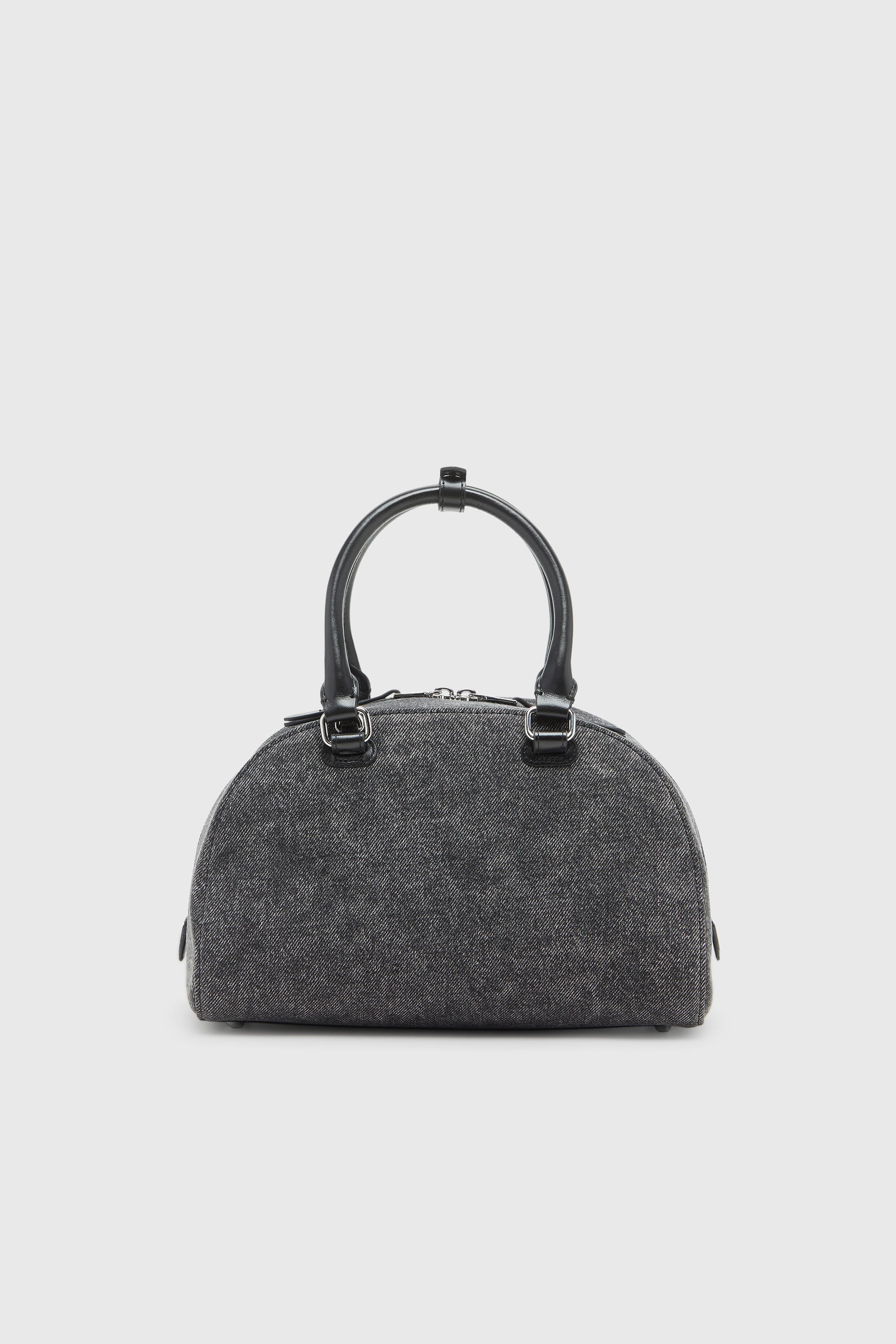 Diesel - 1DR DOME TOP HANDLE, Damen 1DR Dome-Bowlingtasche aus gewaschenem Denim in Grau - 2