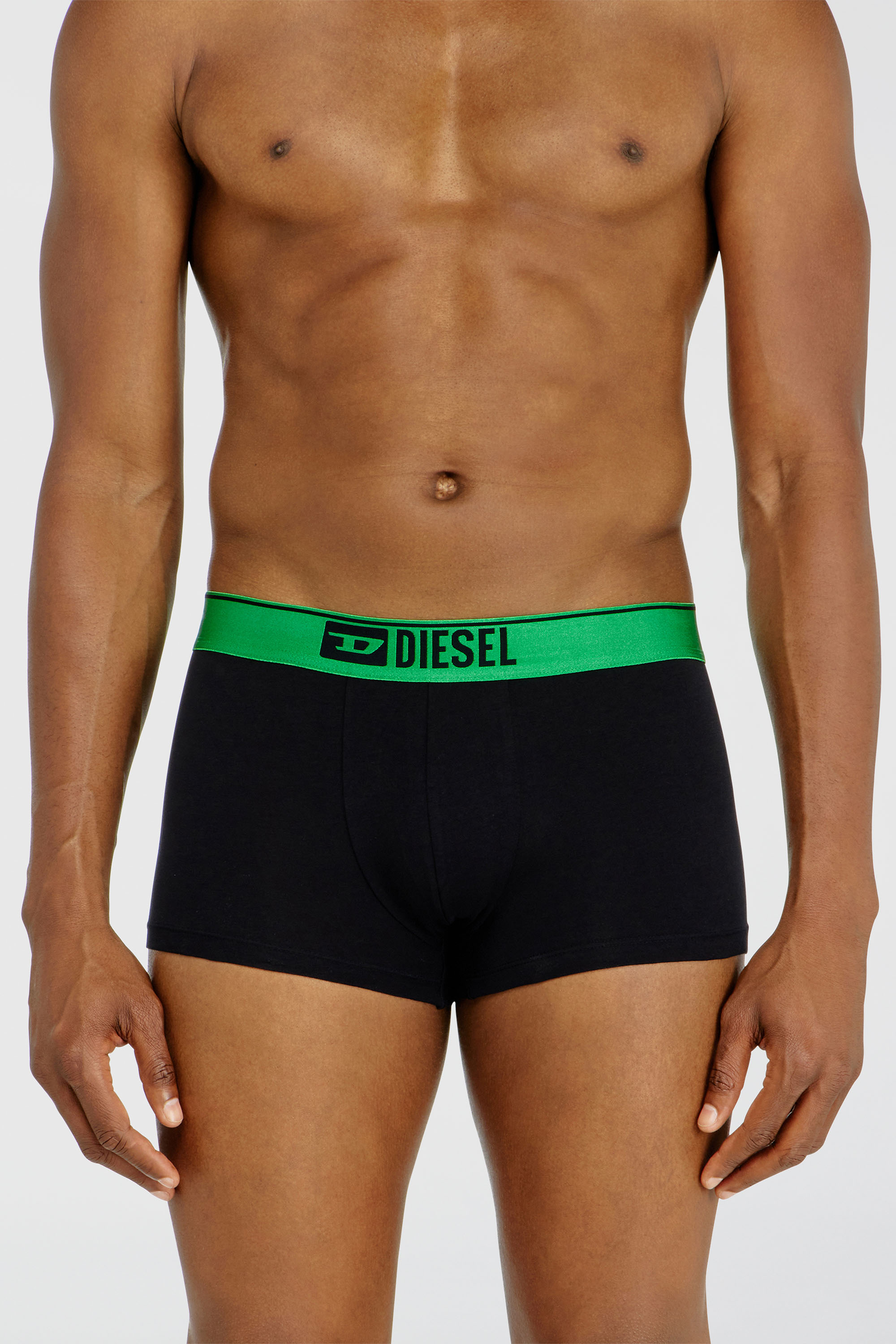 Diesel - DAMIEN-GFT-3PACK, Herren 3er-Pack Boxershorts mit Metallic-Bund in Schwarz - 3