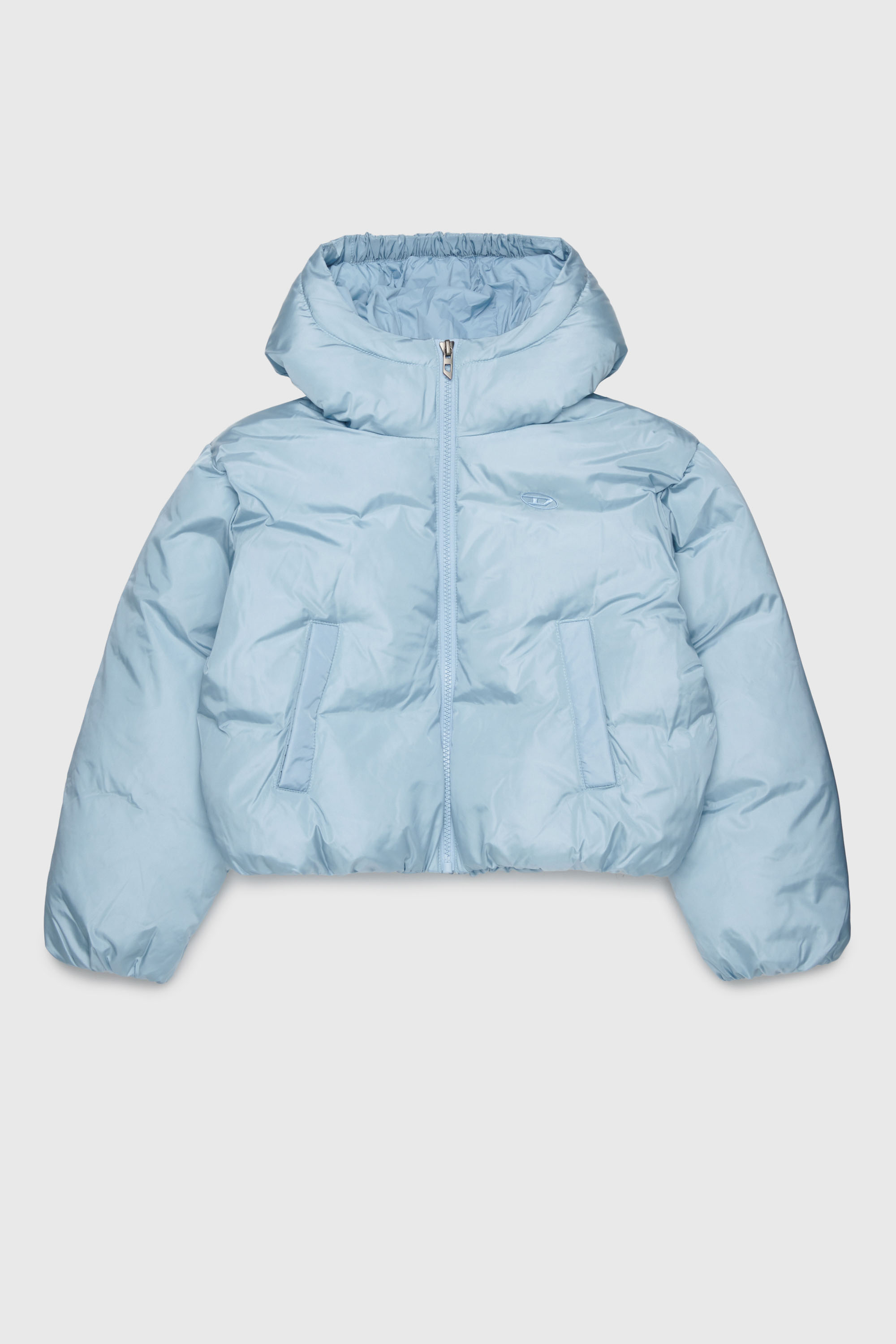 Diesel - JELKYM, Damen Steppjacke mit Kapuze in Hellblau - 1