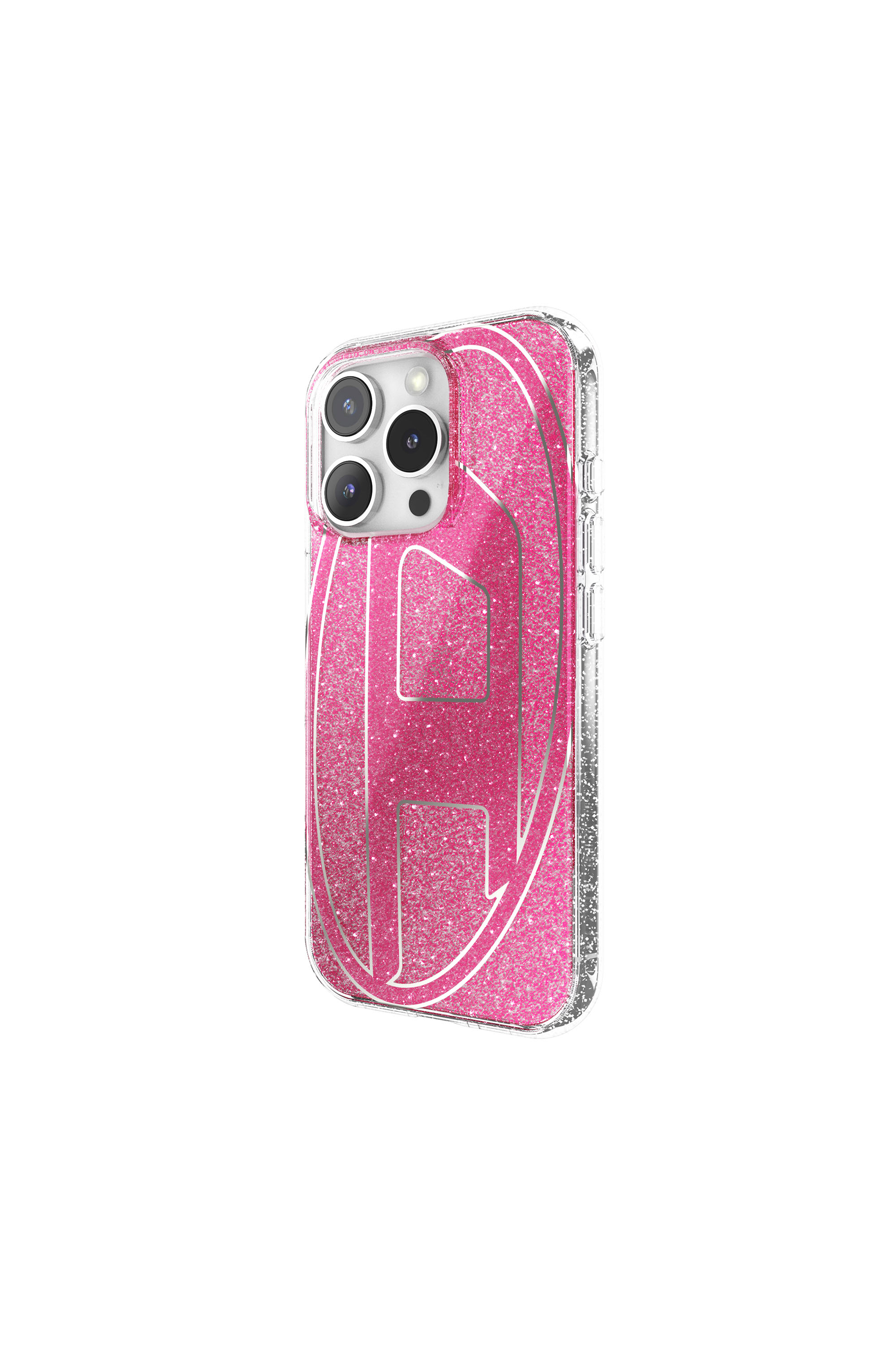 Diesel - 60156 AOP CASE, Unisex Oval D Glitter Case for iP 16 Pro in Rosa - 4