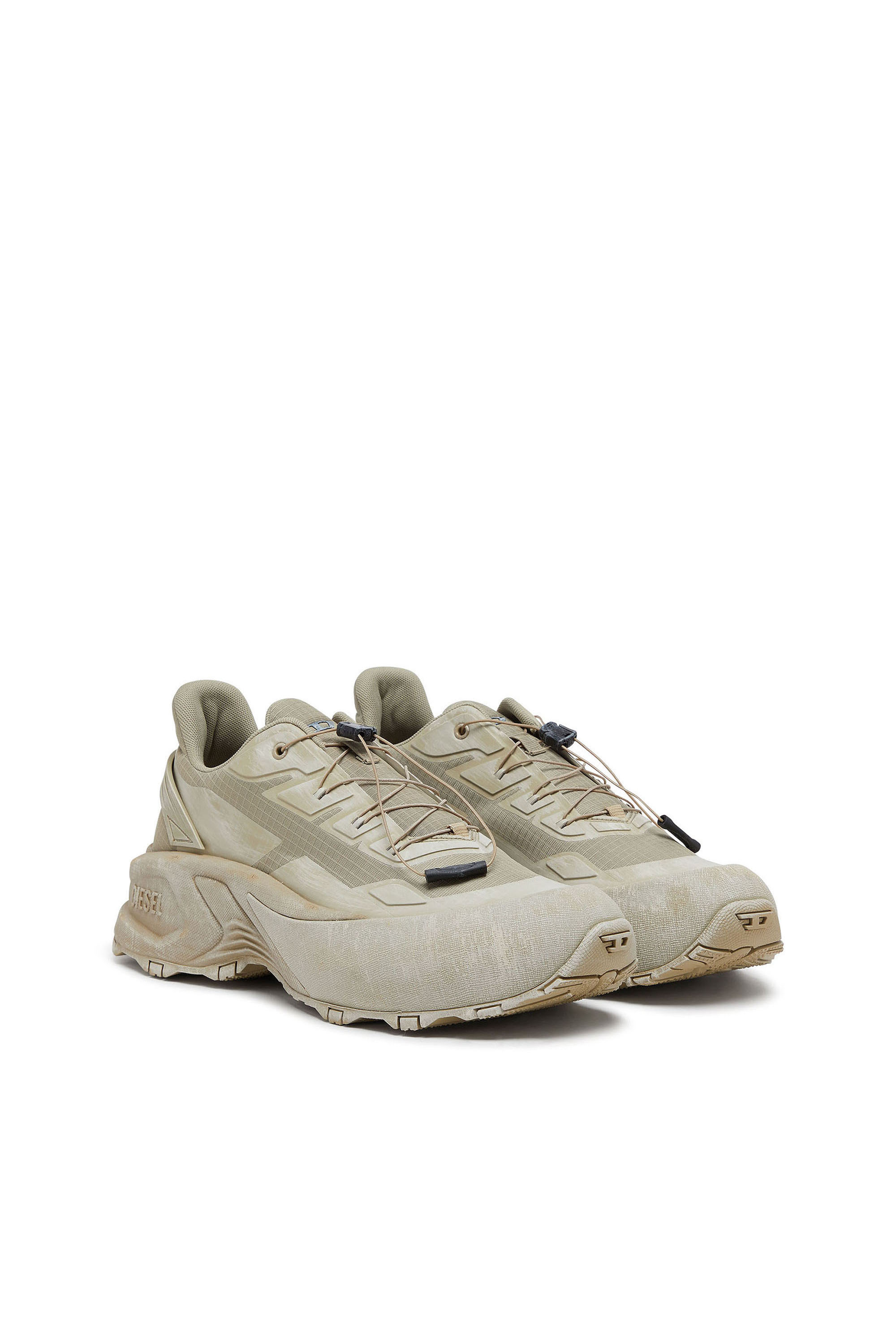 Diesel - D-CAGE RUNNER, Herren D-Cage-Distressed Chunky-Sneaker aus Ripstop in Armeegr&uuml;n - 2