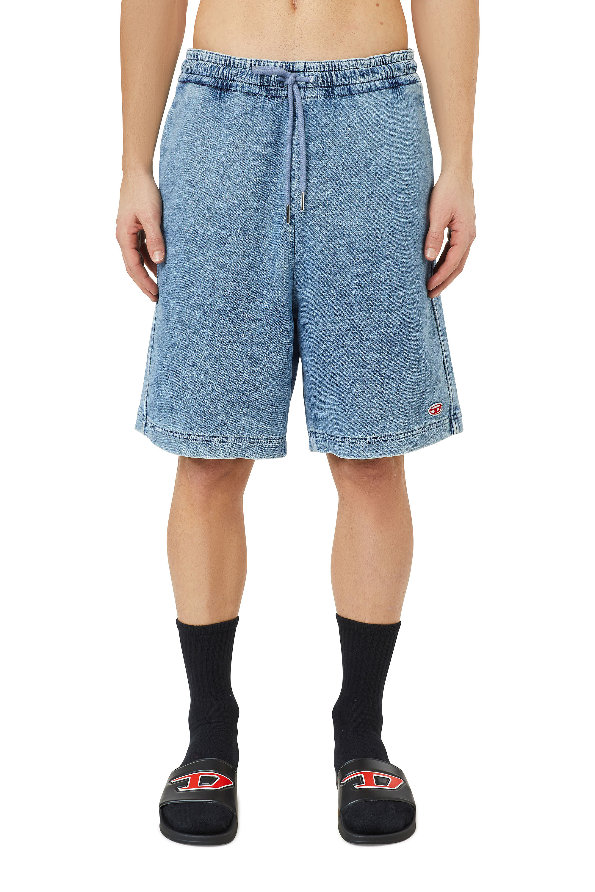 Herren Bekleidung Kurze Hosen Freizeitshorts DIESEL Denim Jeans-Shorts mit Logo-Patch in Blau für Herren 