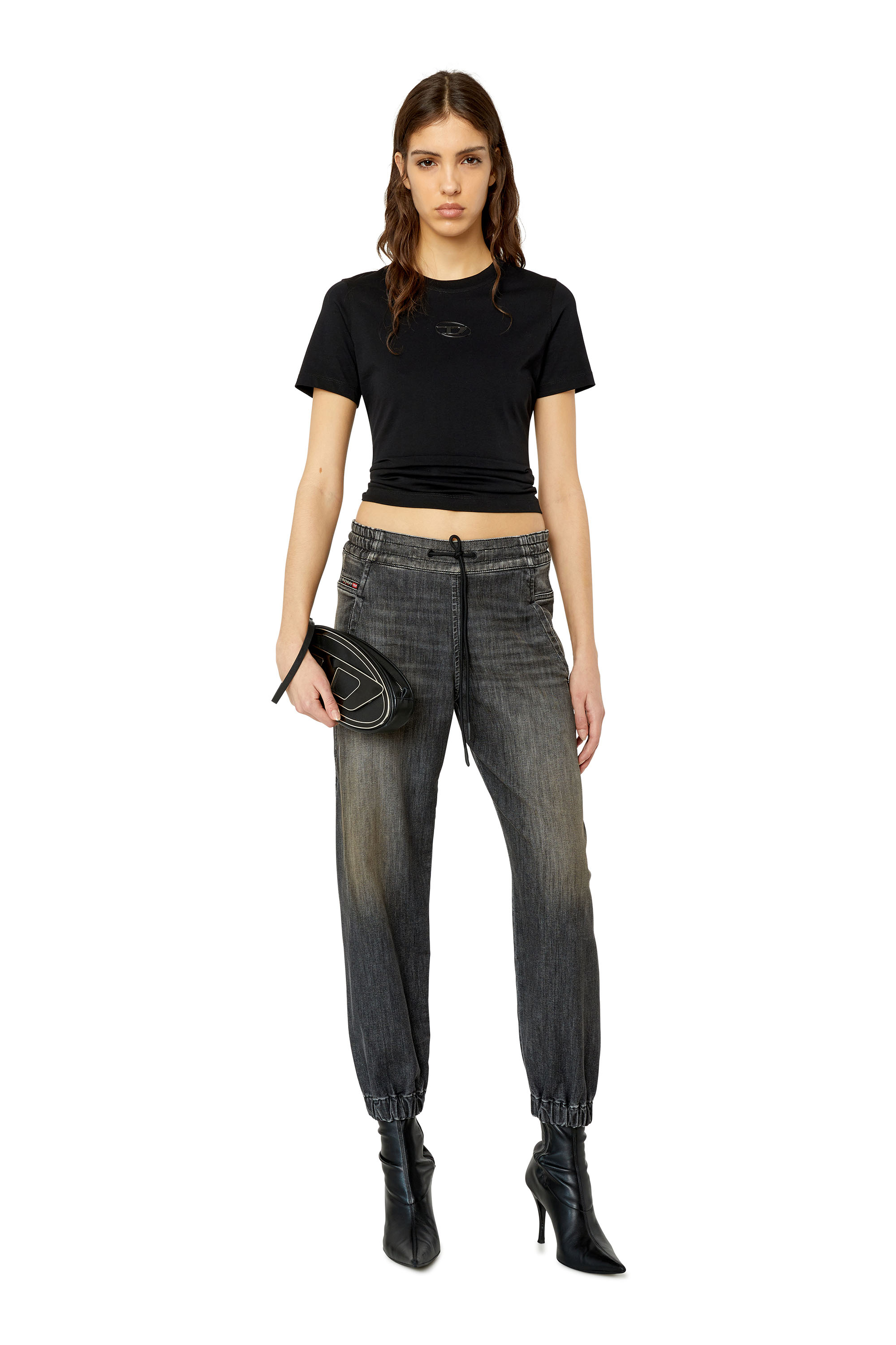 Diesel - Krailey JoggJeans® 09F01 Boyfriend, Schwarz/Dunkelgrau - Image 4