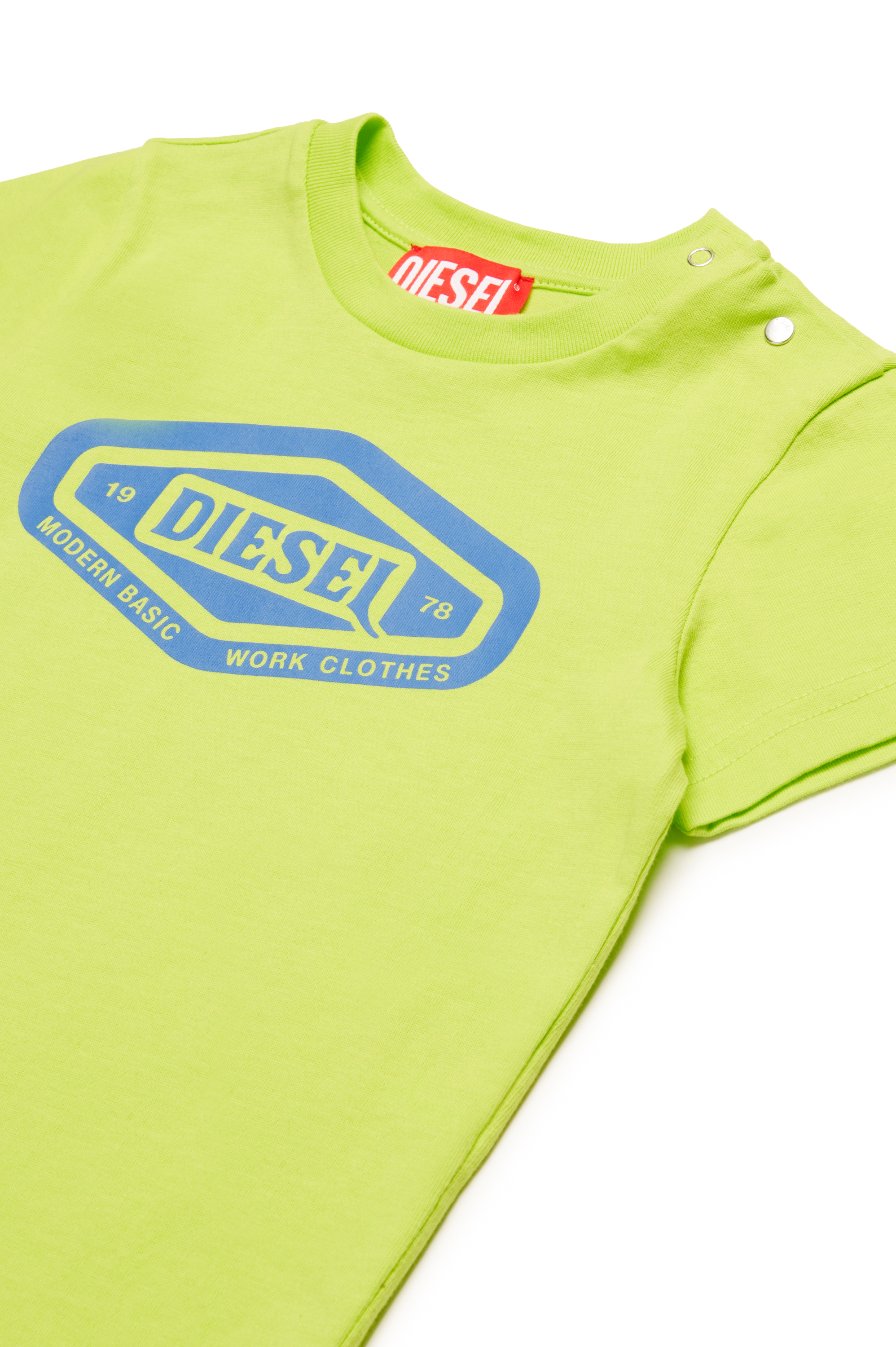 Diesel - TARSIB, Herren T-Shirt aus Baumwolle mit Logo-Grafik in Neongrün - 3