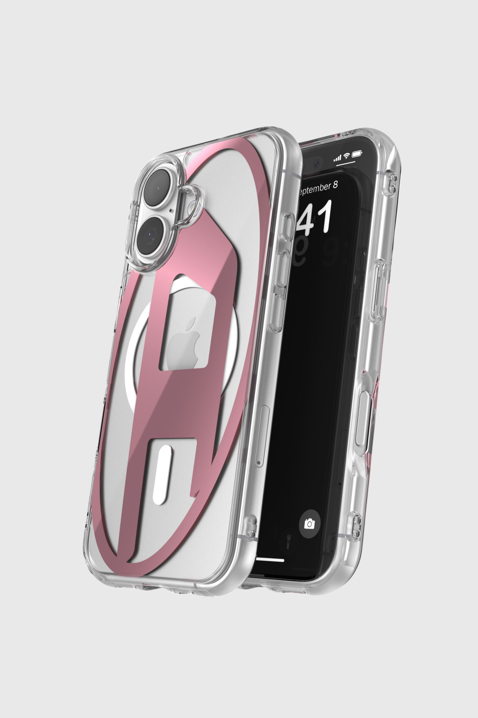 Diesel - 60419 AOP CASE, Unisex Oval D Metallic-H&uuml;lle mit Magsafe f&uuml;r iPhone 17 in Rosa - 4