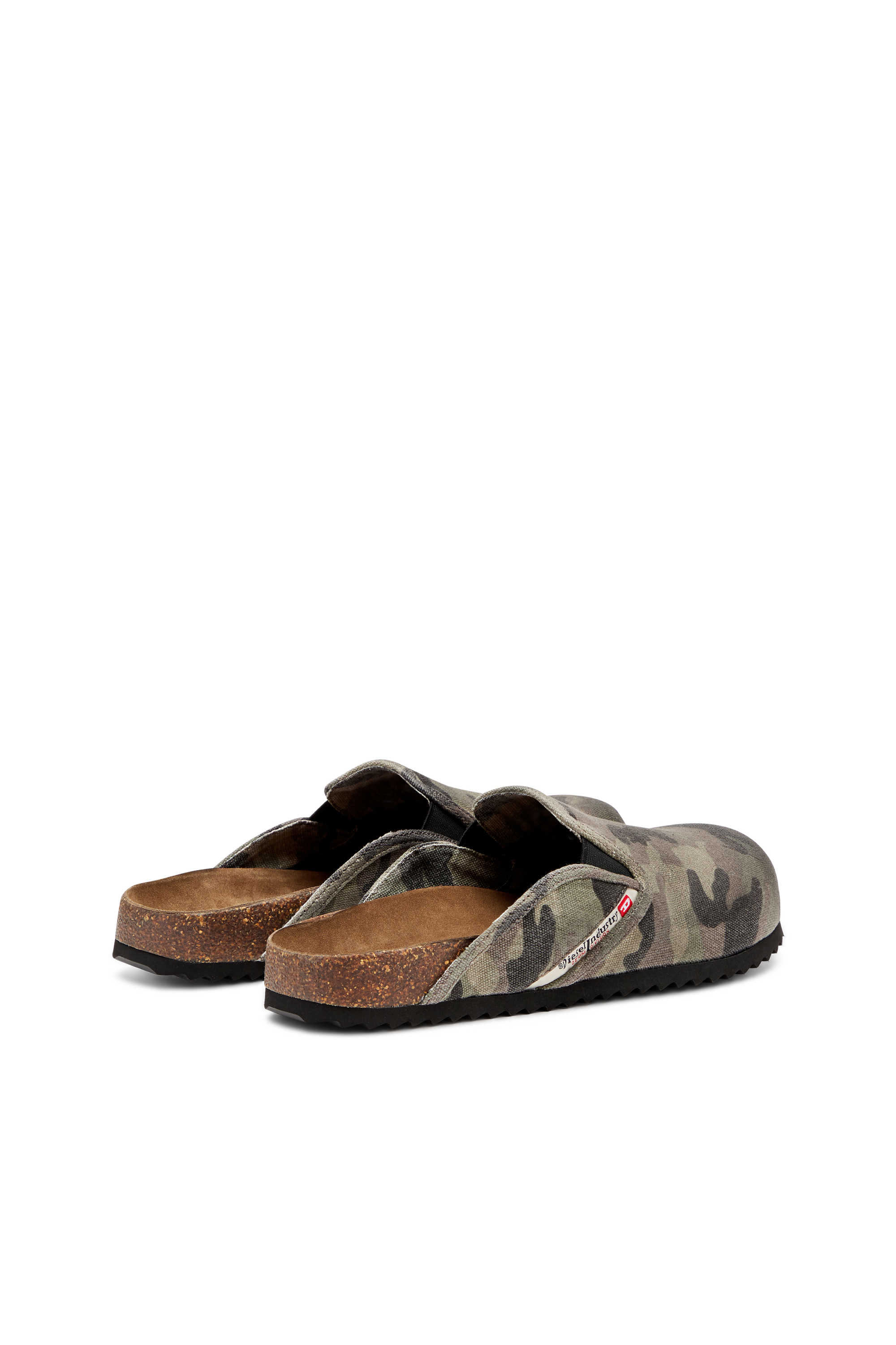 Diesel - D-WOODSTOCK SLIP-ON, Herren D-Woodstock-Pantoletten aus Camouflage-Canvas in Armeegrün - 3