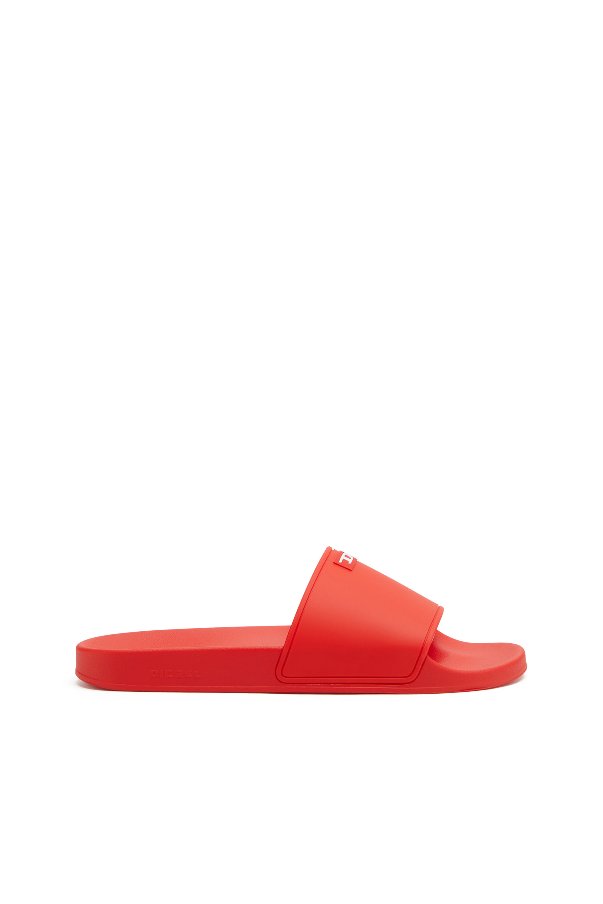 Diesel - SA-SWIM, Herren Sa-Swim-Pool-Slides aus Gummi mit D-Logo in Rot - 1