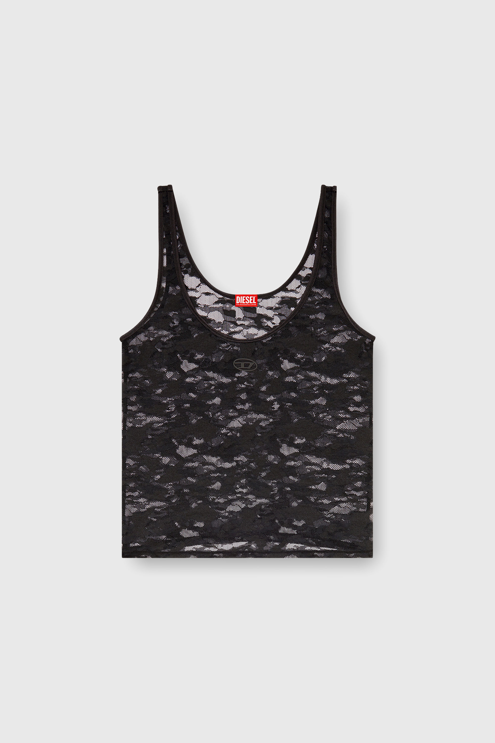 Diesel - LILY-UTLT, Damen Tanktop aus Nylonspitze in Schwarz - 2