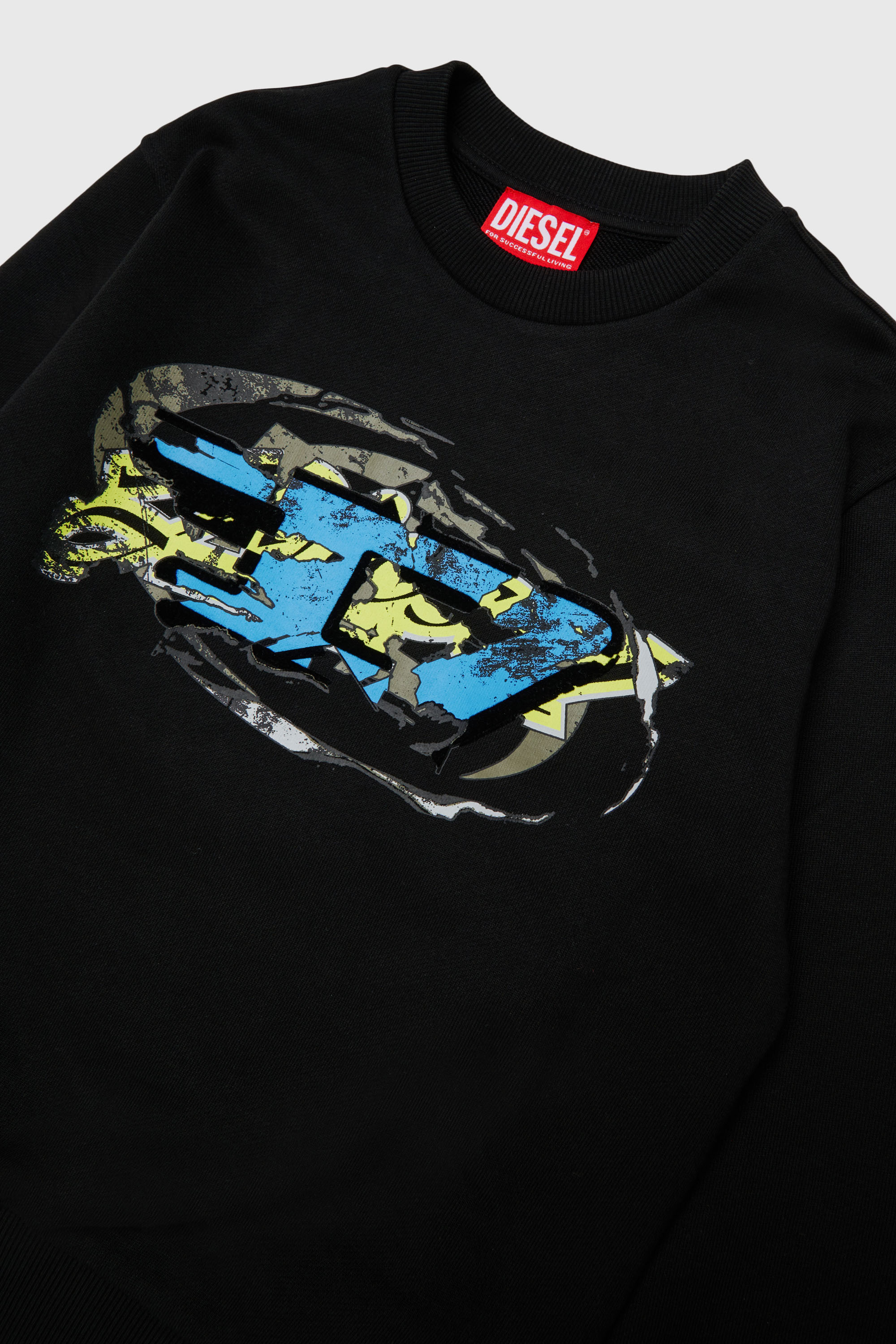 Diesel - SCRAP OVER, Herren Sweatshirt mit Oval D Grafikprint in Schwarz - 3