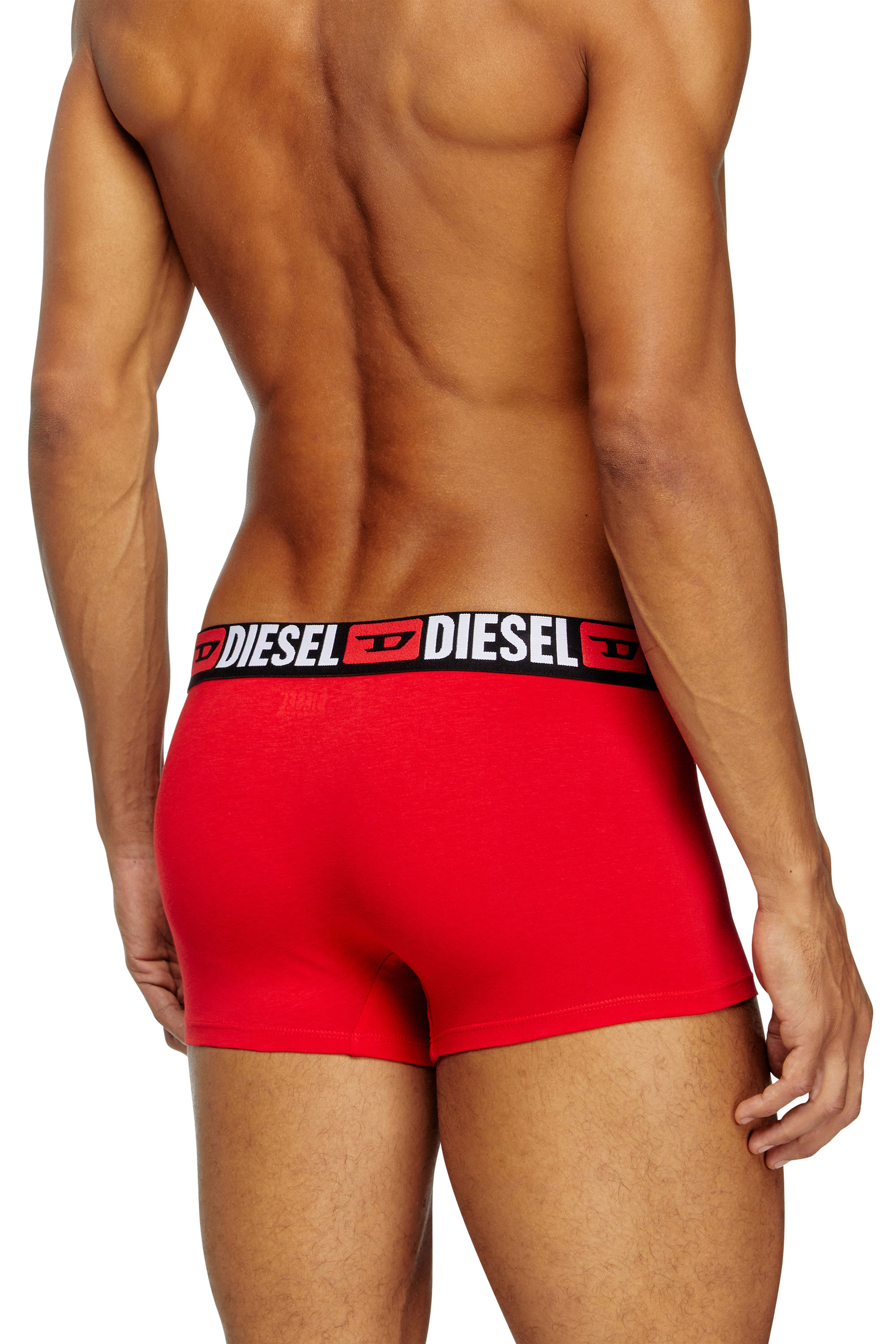Diesel - UMBX-DAMIENTHREEPACK, Herren Retropants im Dreierpack mit umlaufendem Logo am Bund in Rot/Grau - 4