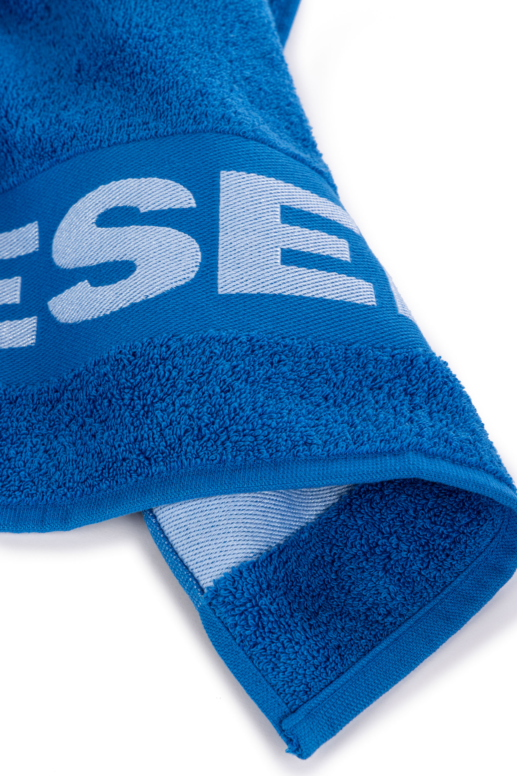 Diesel - 1015212 LOGO-COTTON TOWEL 100X180 BLUE, Unisex Tuch aus Baumwoll-Frottee mit Logo in Blau - 3