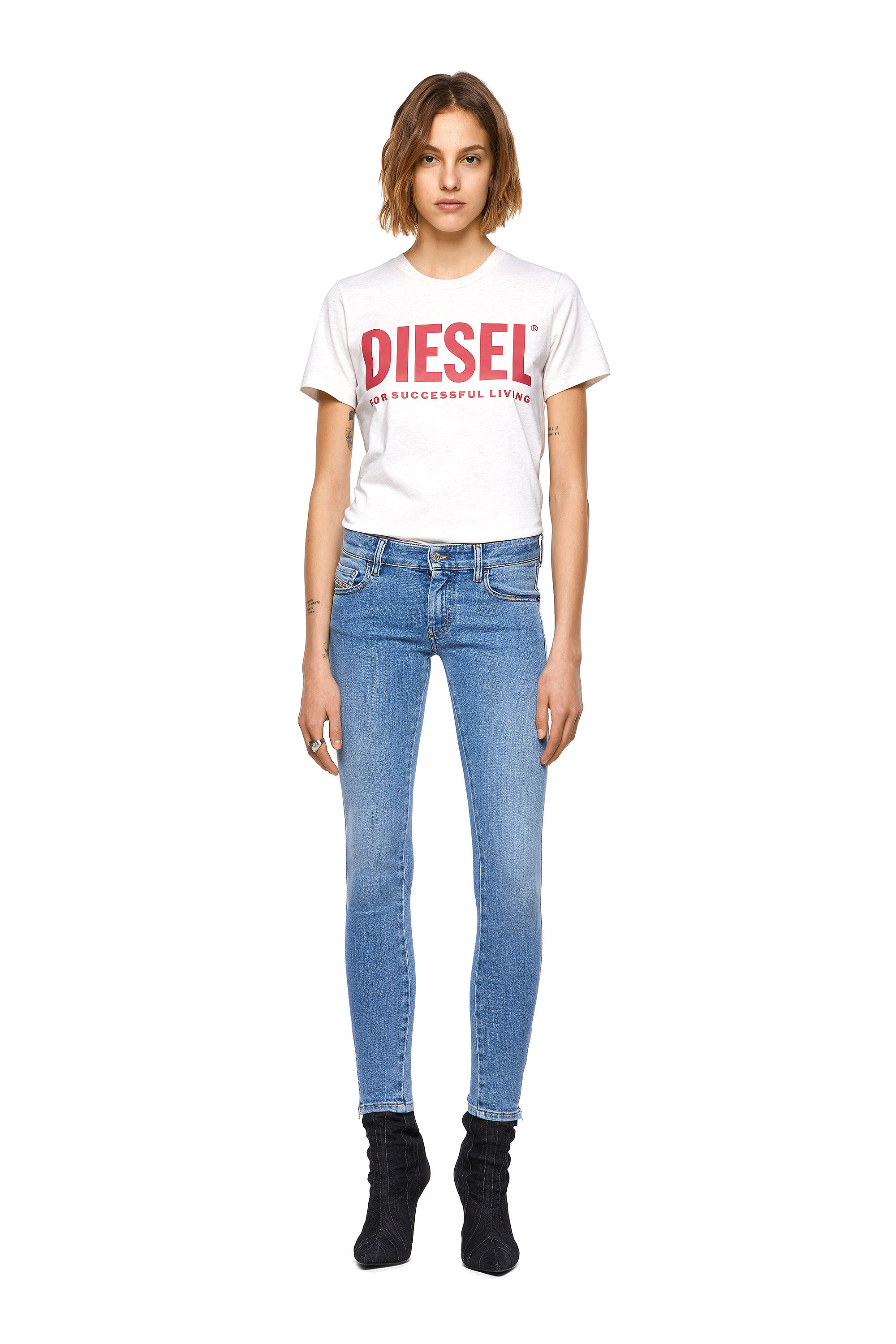 Diesel - 2018 SLANDY-LOW 009ZY Super skinny Jeans, Hellblau - Image 5
