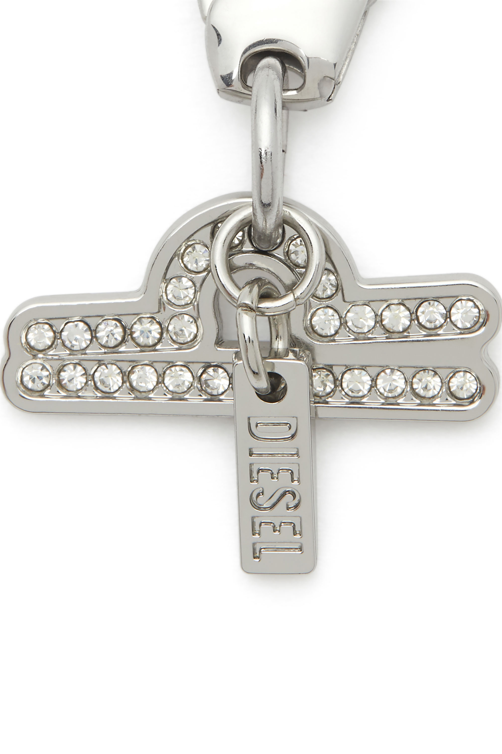 Diesel - CHARM LIBRA, Unisex Metall-Libra-Anhänger mit Strasssteinen in Silber - 2