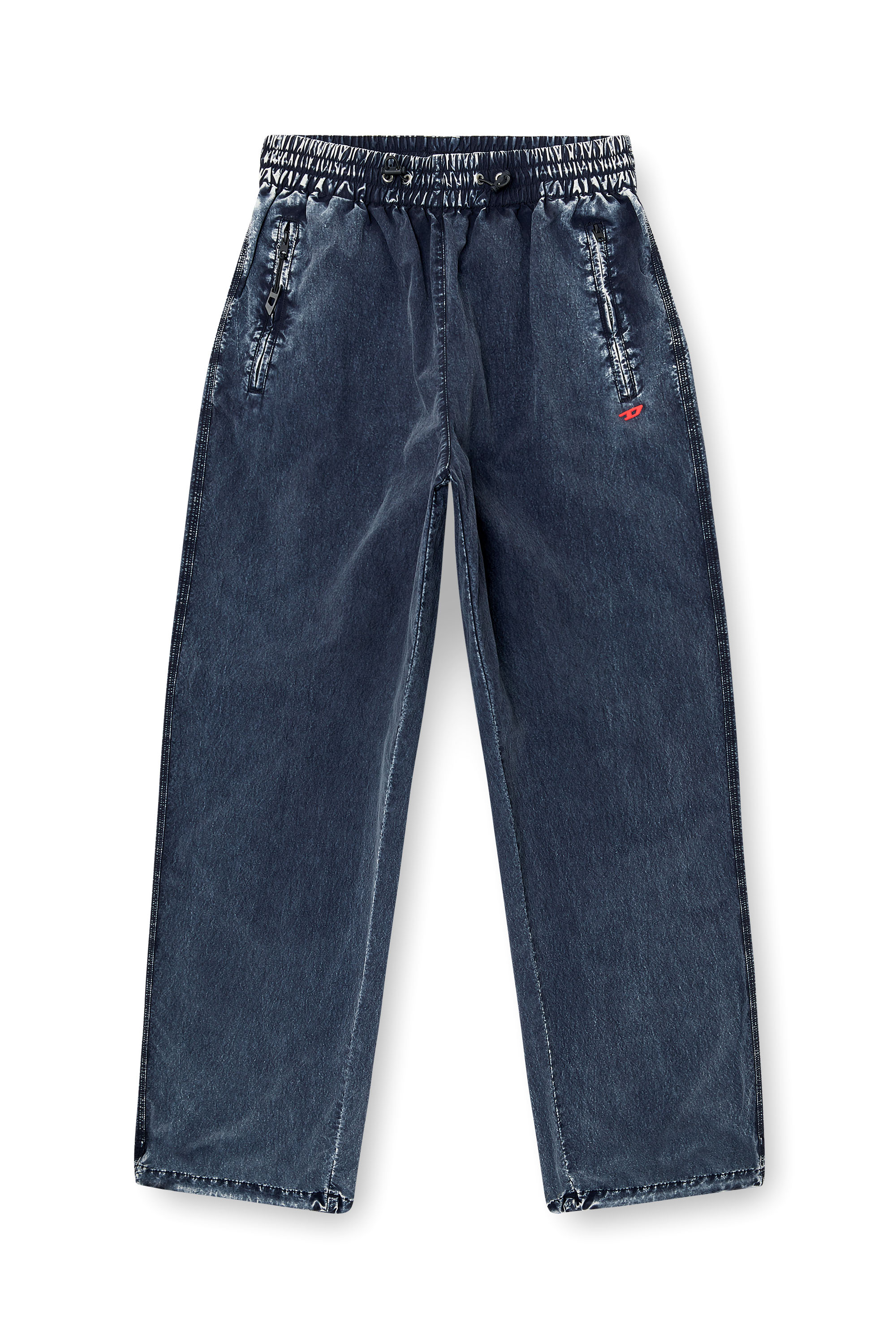 Diesel - P-APYRI, Damen Acid-wash Trackpants aus Nylon-Taslan in Dunkelblau - 4