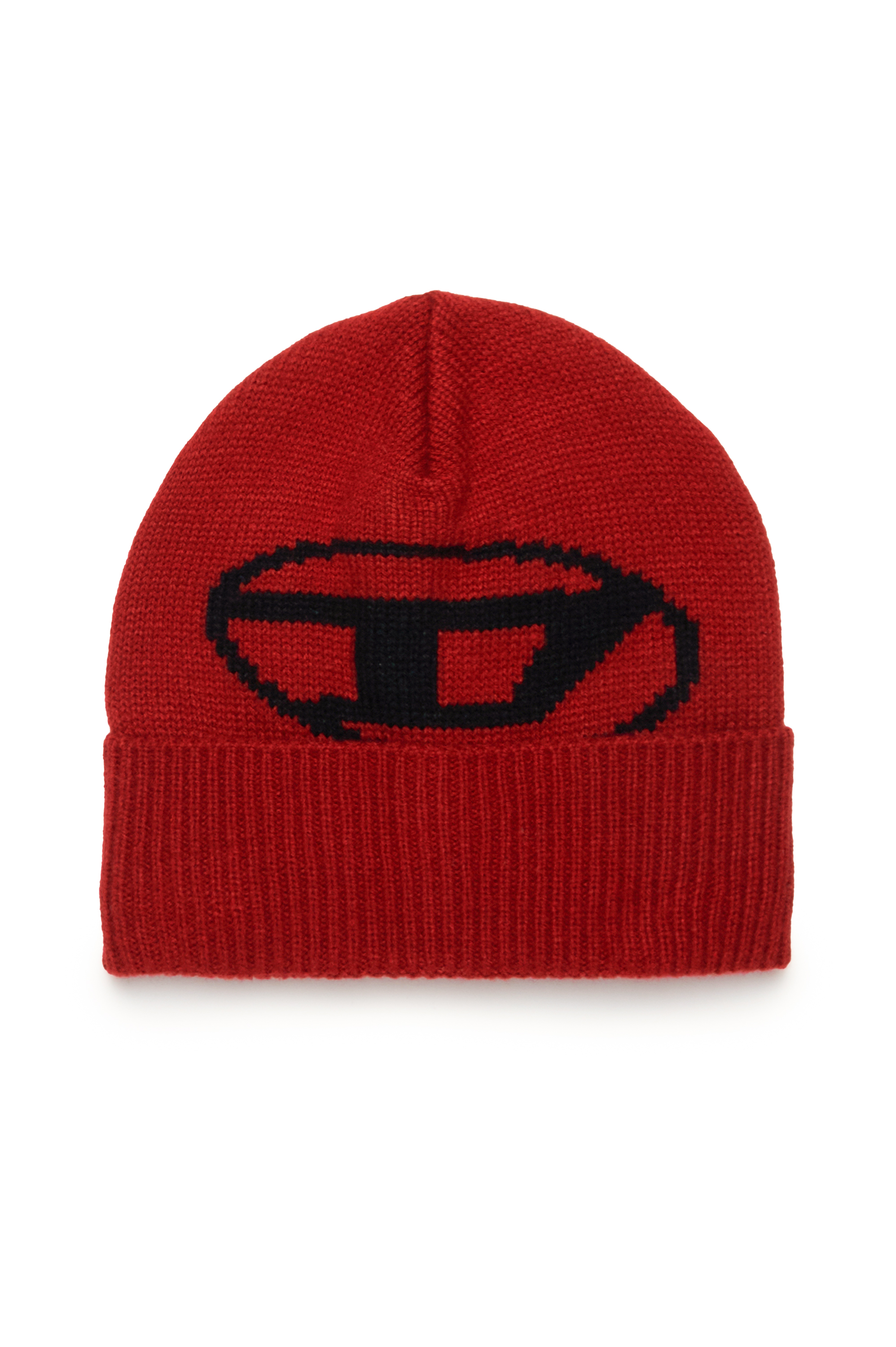 Diesel - FDINLAY, Unisex Mütze mit Oval D-Logo in Rot - 1