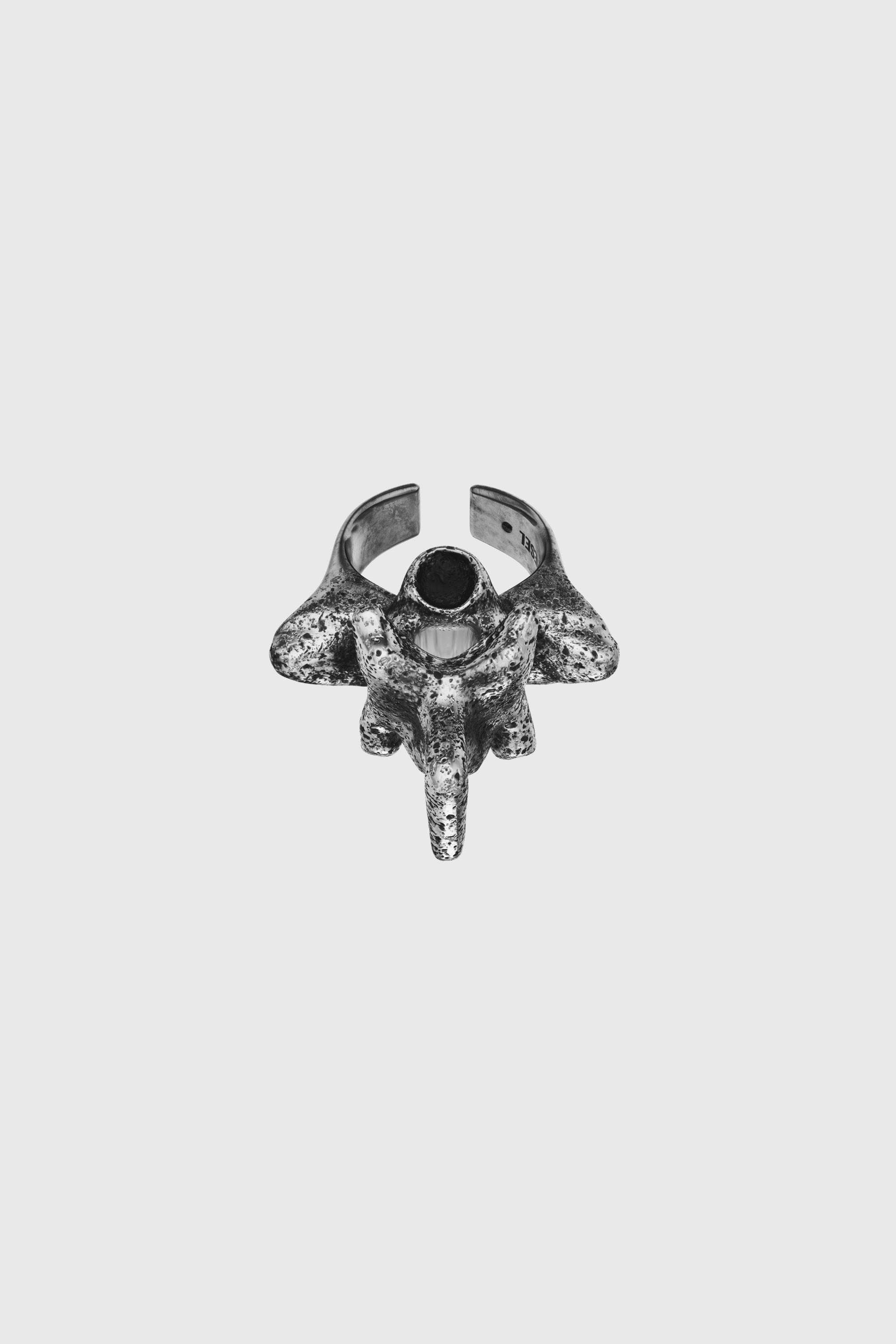 Diesel - DX1708040 JEWELLERY, Unisex Ring mit silberfarbenem Mittelst&uuml;ck in Dunkelgrau - 2
