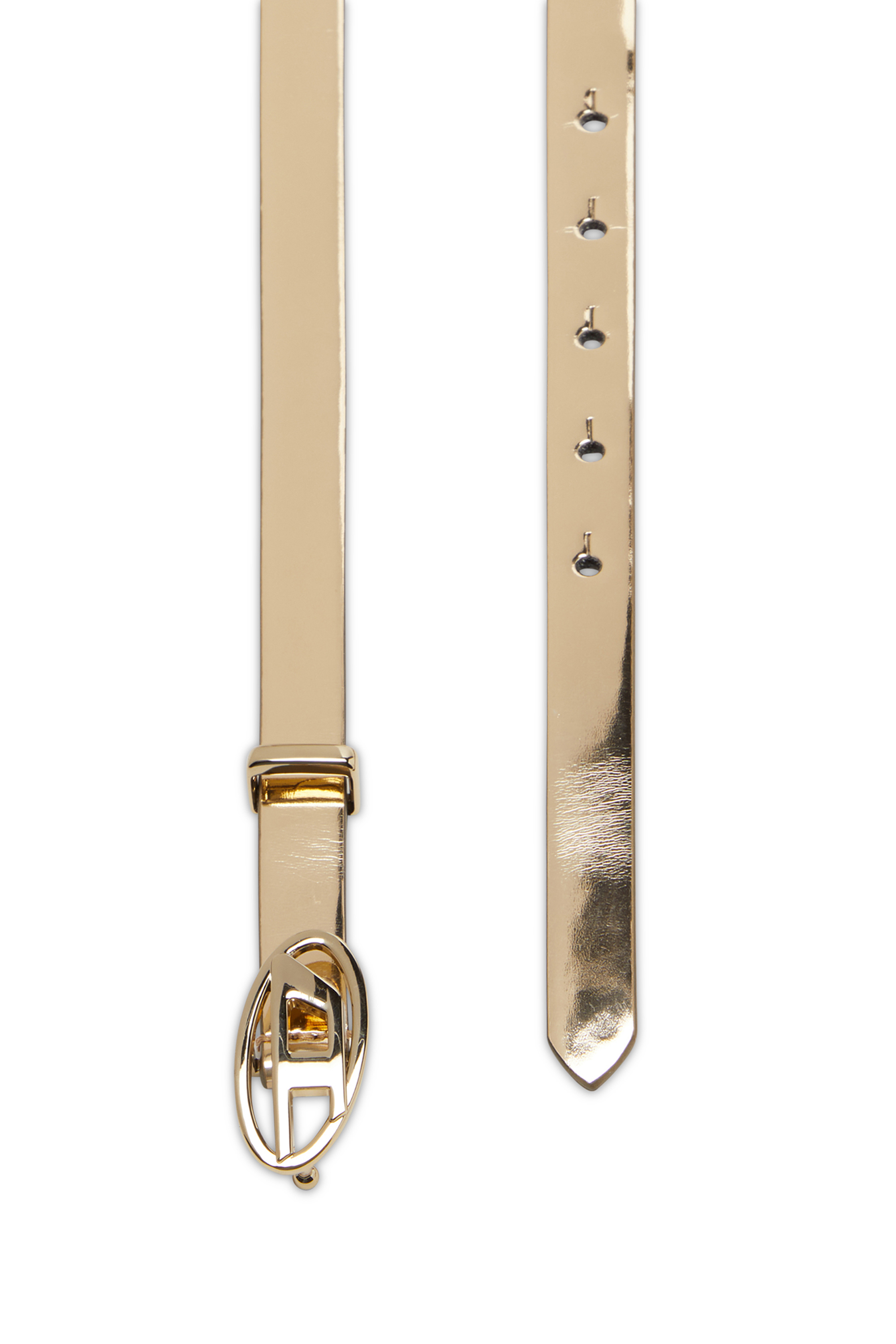 Diesel - B-1DR 15, Damen Schmaler Gürtel aus laminiertem Leder in Gold - 2