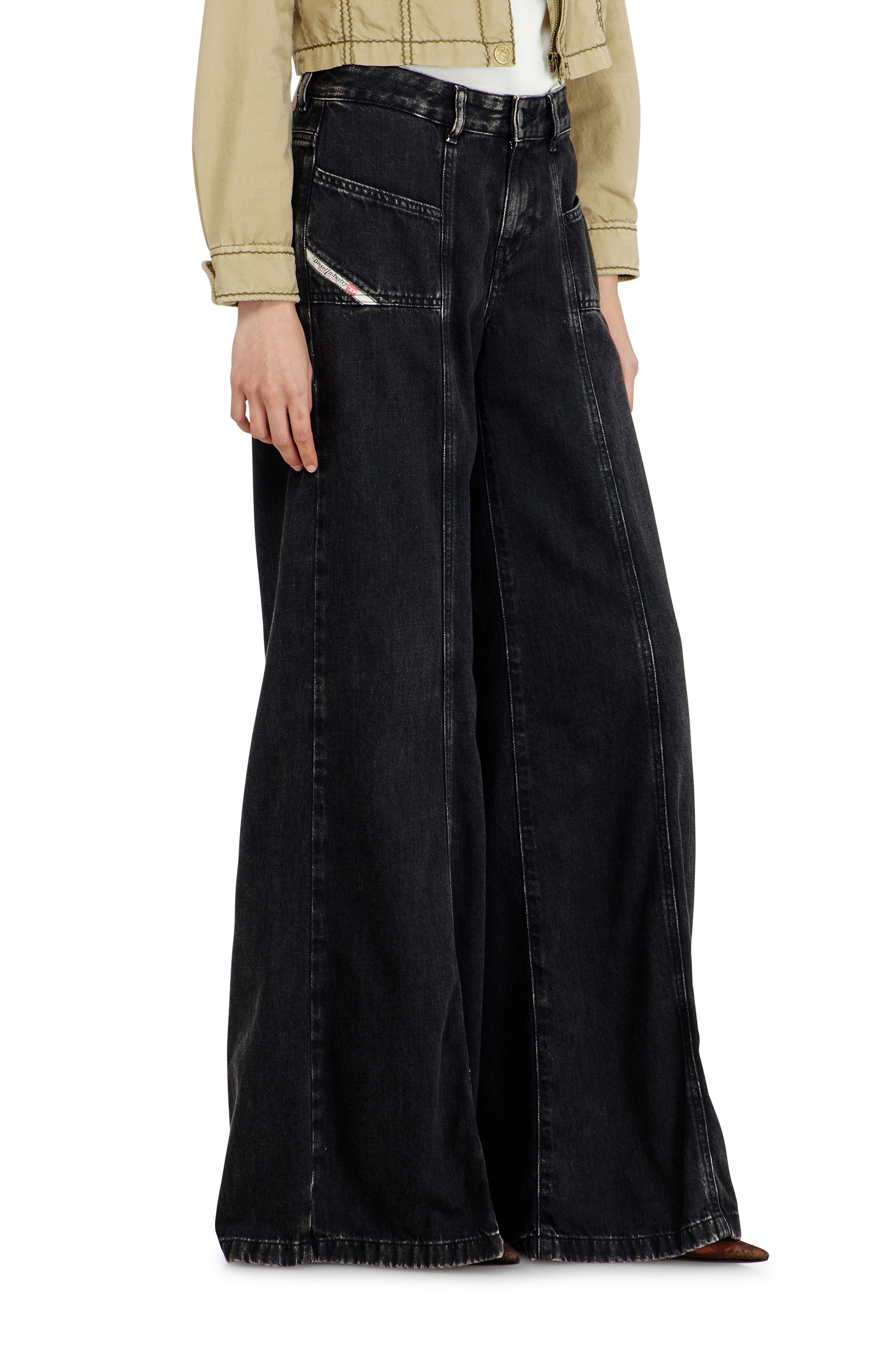 Diesel - Damen Flare Jeans D-Akii 068HN, Schwarz/Dunkelgrau - 7