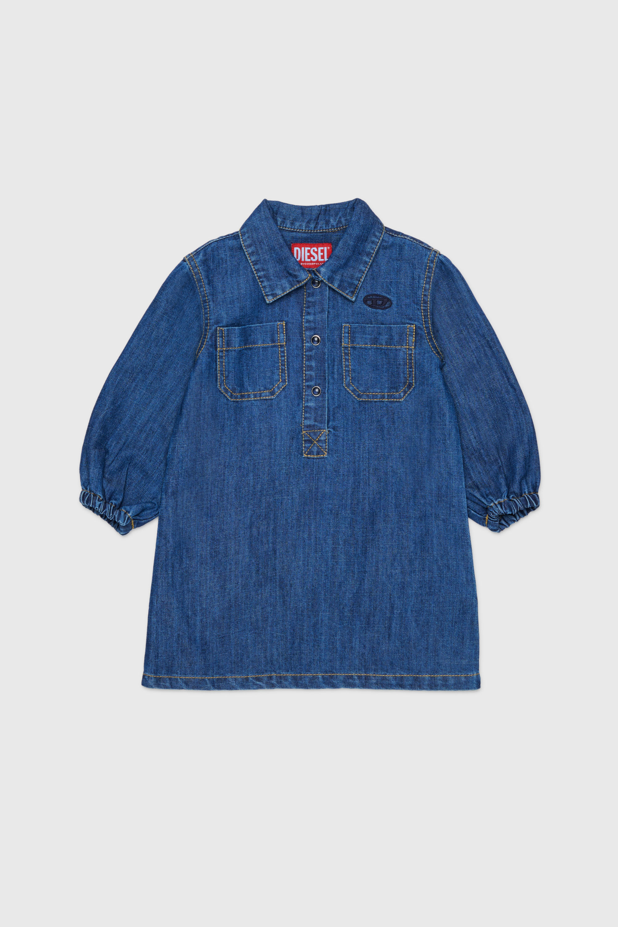 Diesel - DELBIB, Damen Jeanskleid mit Oval D Logo-Stickerei in Mittelblau - 2