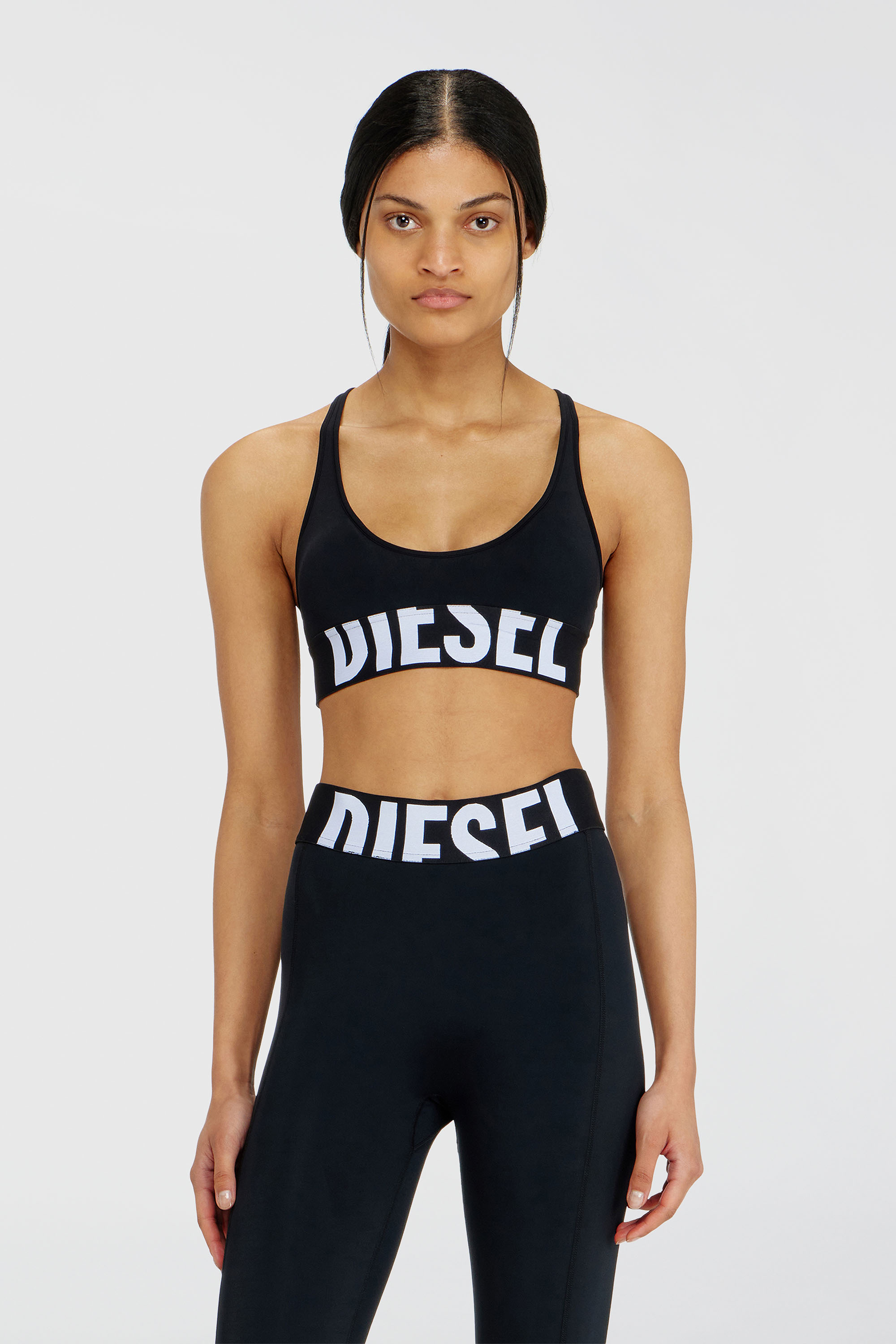 Diesel - ALLISON-D-POP, Damen Sport-BH aus Mikrofaser mit Cut-off-Logo in Schwarz - 2