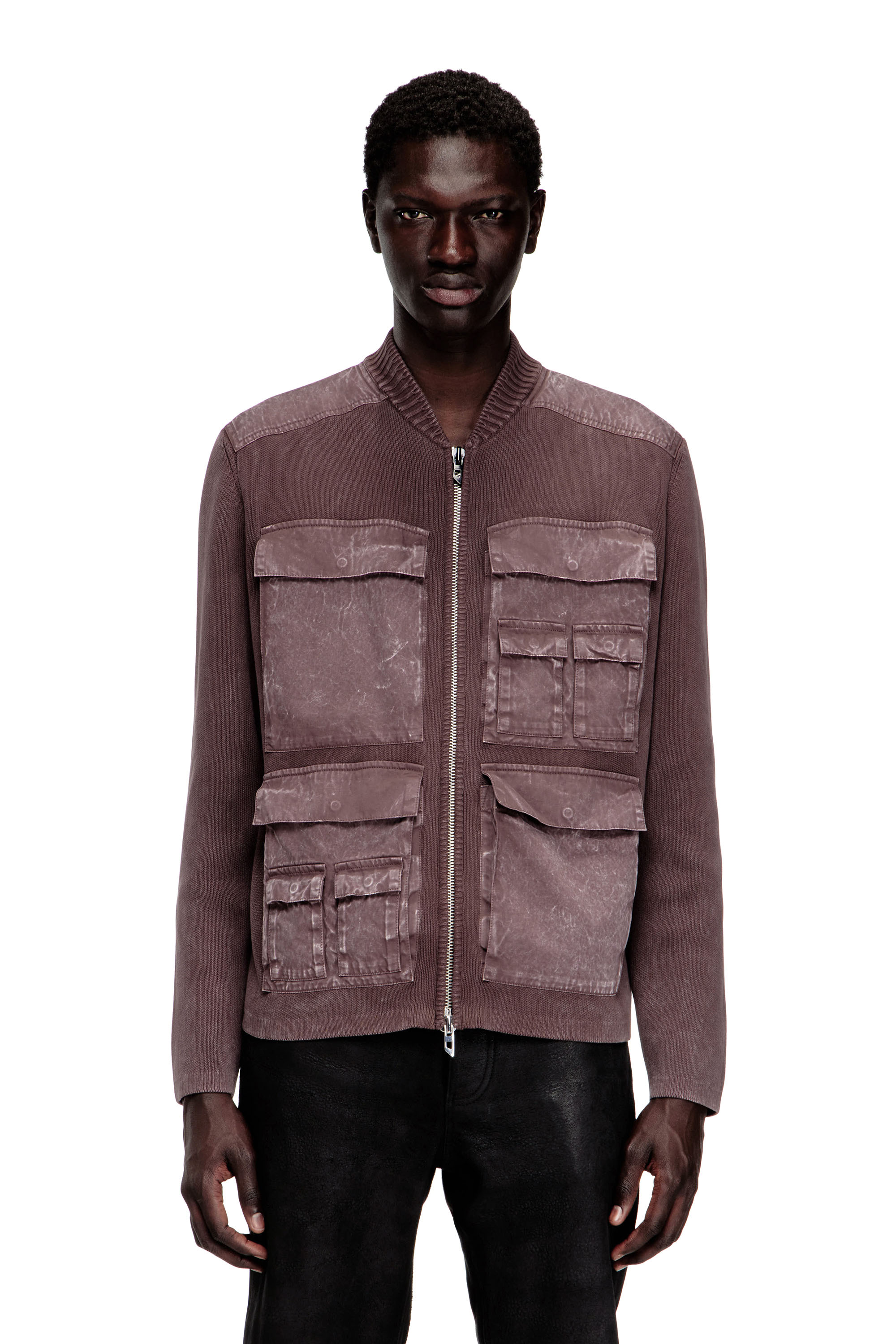 Diesel - K-GEROME, Herren Rei&szlig;verschluss-Cardigan mit Cargo-Taschen in null - 1