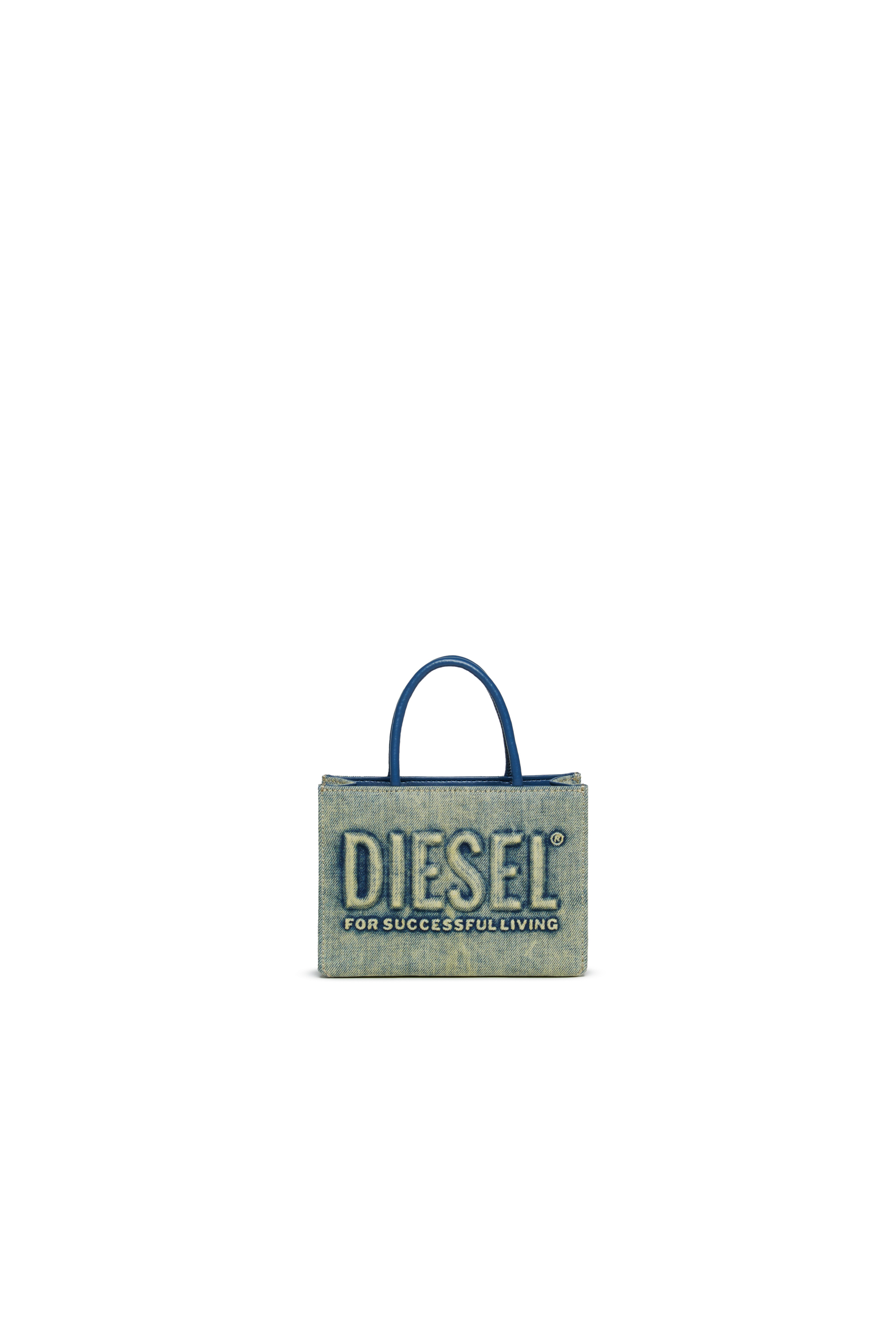Diesel - DSL 3D MINI BAG, Woman's Dsl 3D - Denim bag with removable shoulder strap in Blue - 1