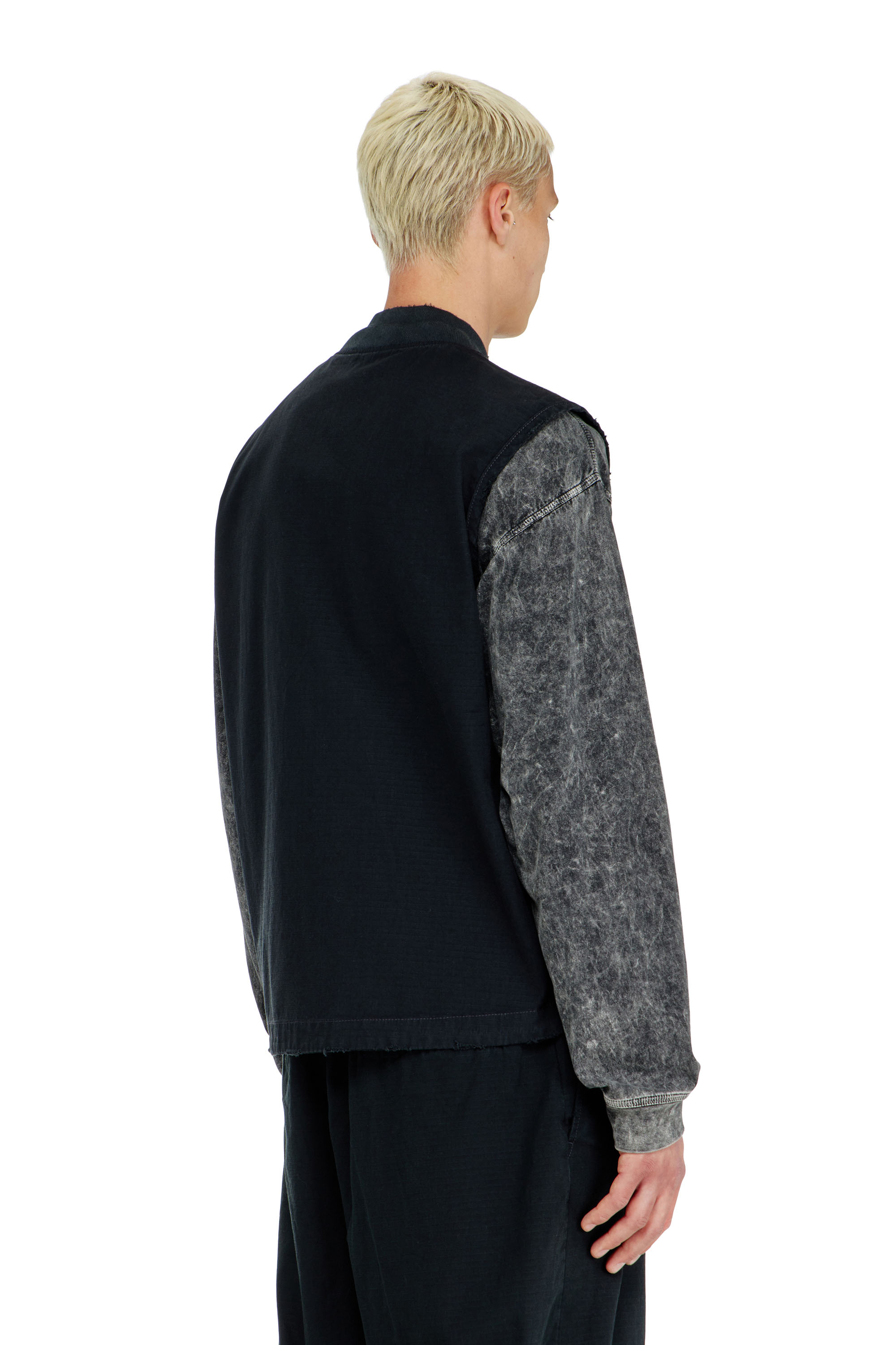 Diesel - J-TYPE-CO-SL, Herren Baumwoll-ripstop-Weste mit Oval D patch in Schwarz - 4