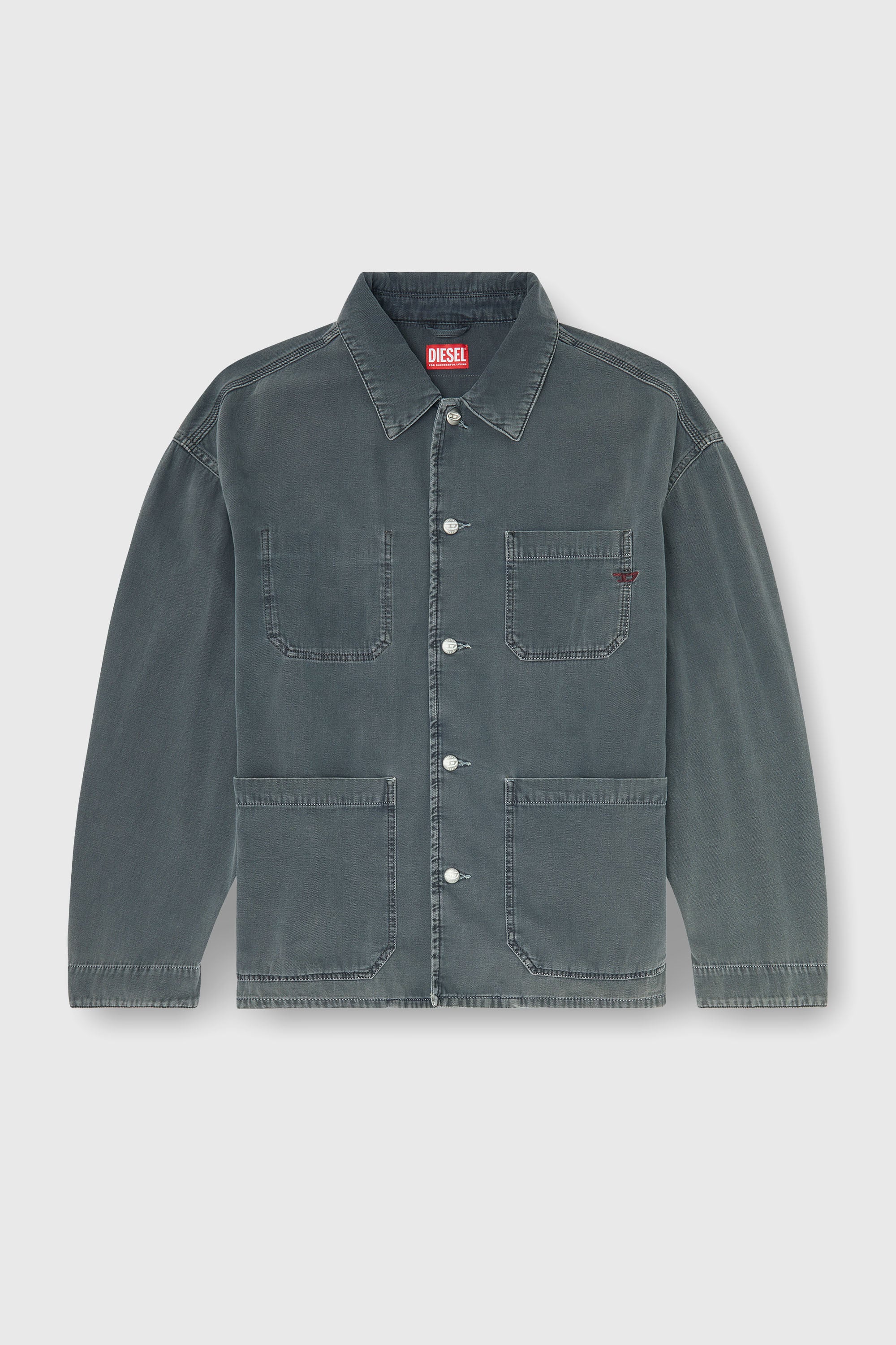 Diesel - D-STACK-U, Unisex's Utility-style jacket in coloured denim in Grey - 2