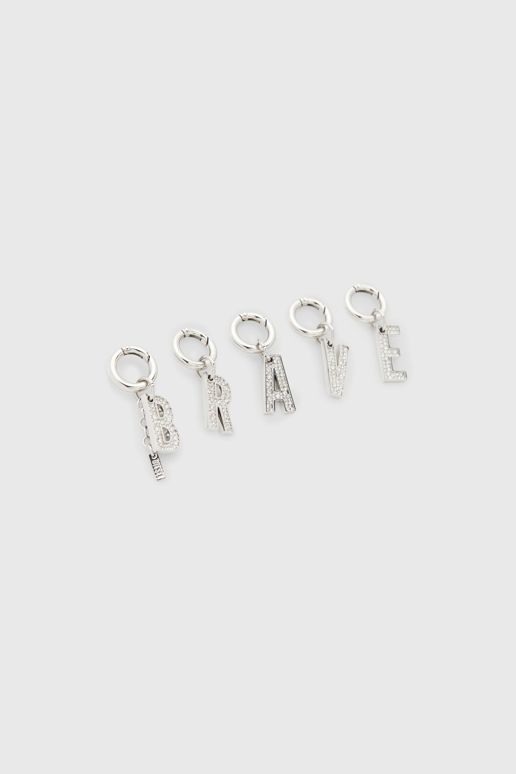 Diesel - CHARM-BRAVE, Damen Metallische BRAVE Charms mit Strasssteinen in Silber - 2