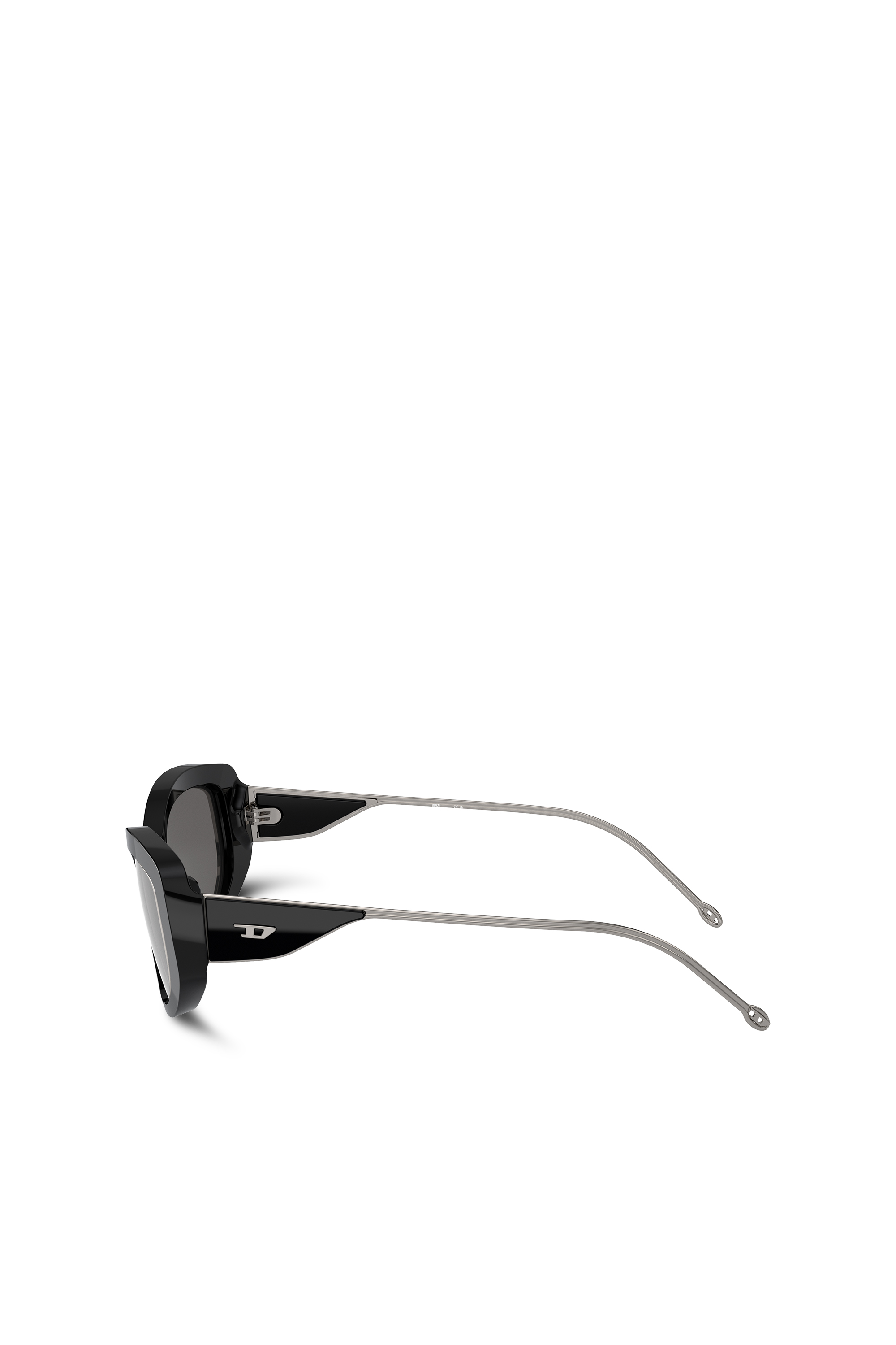 Diesel - 0DL2001 SIZE 54, Unisex Softer Katzenaugen-Style Brille in Schwarz/Flash mirror - 2