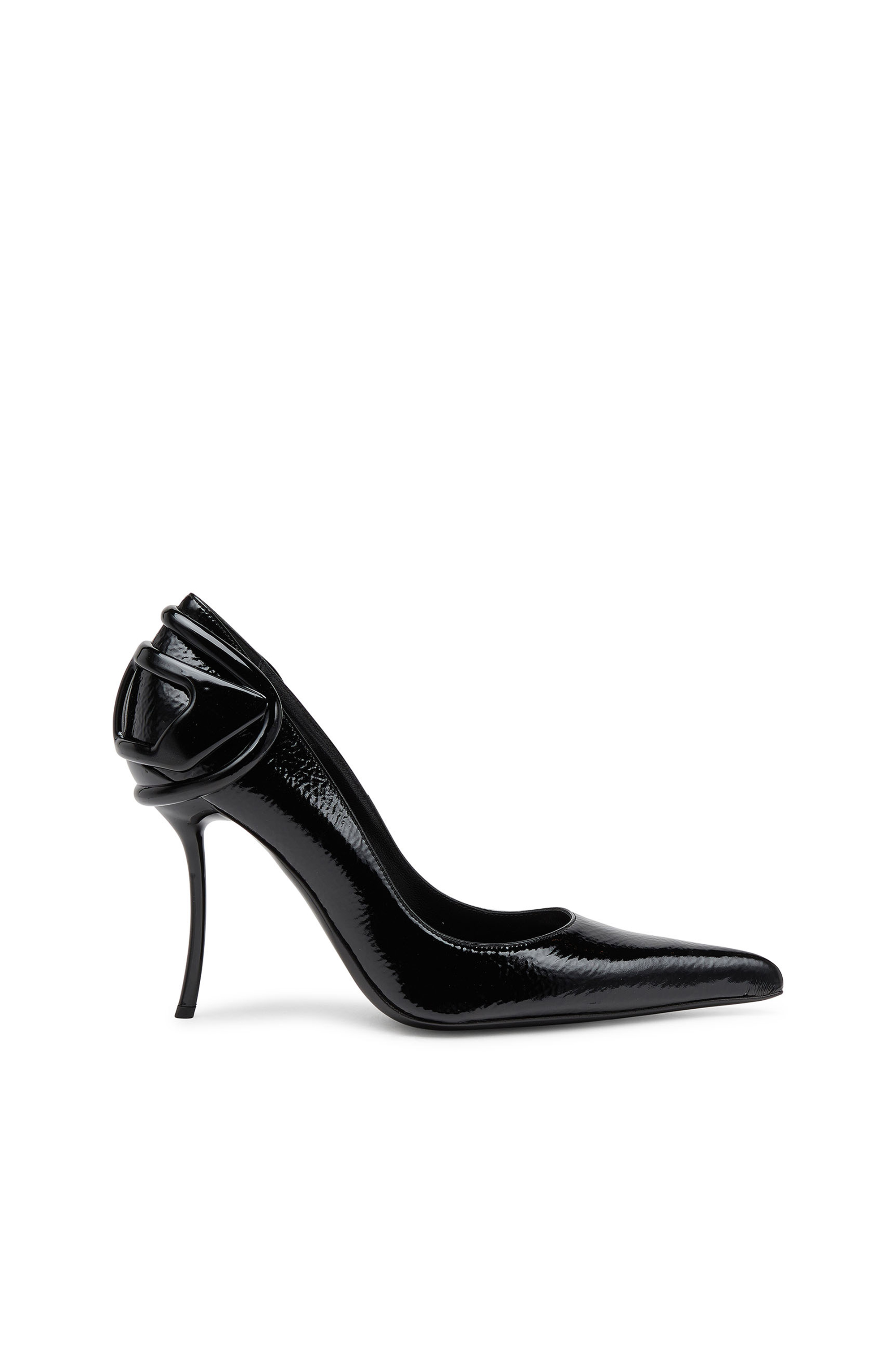 Diesel - D-TEN&HALF P, Woman D-Ten&Half-Glossy pumps with curved heel in Black - Image 1