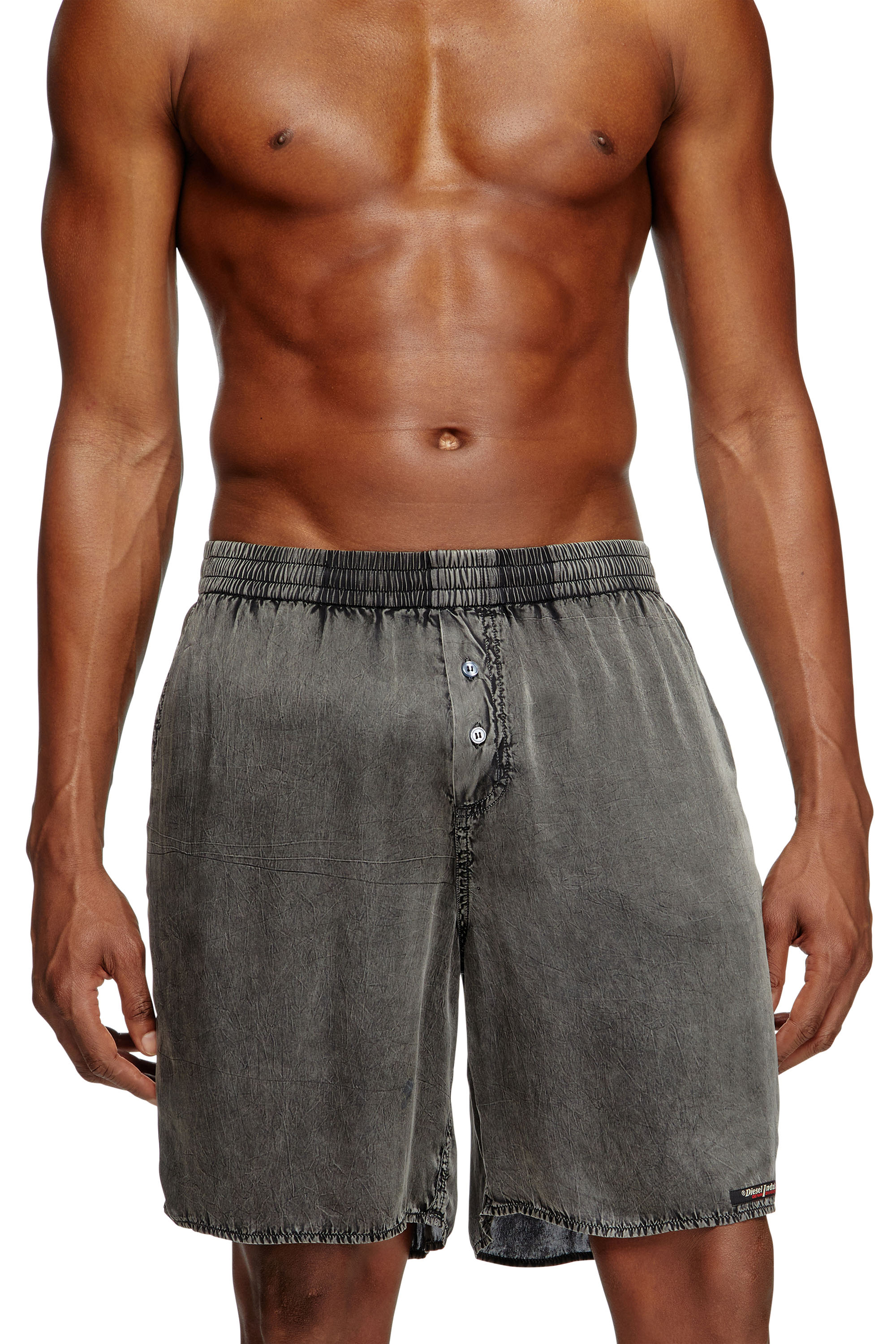 Diesel - SILVO-DNM, Herren Extra-lange Boxershorts mit Denim-Effekt in Dunkelgrau - 2
