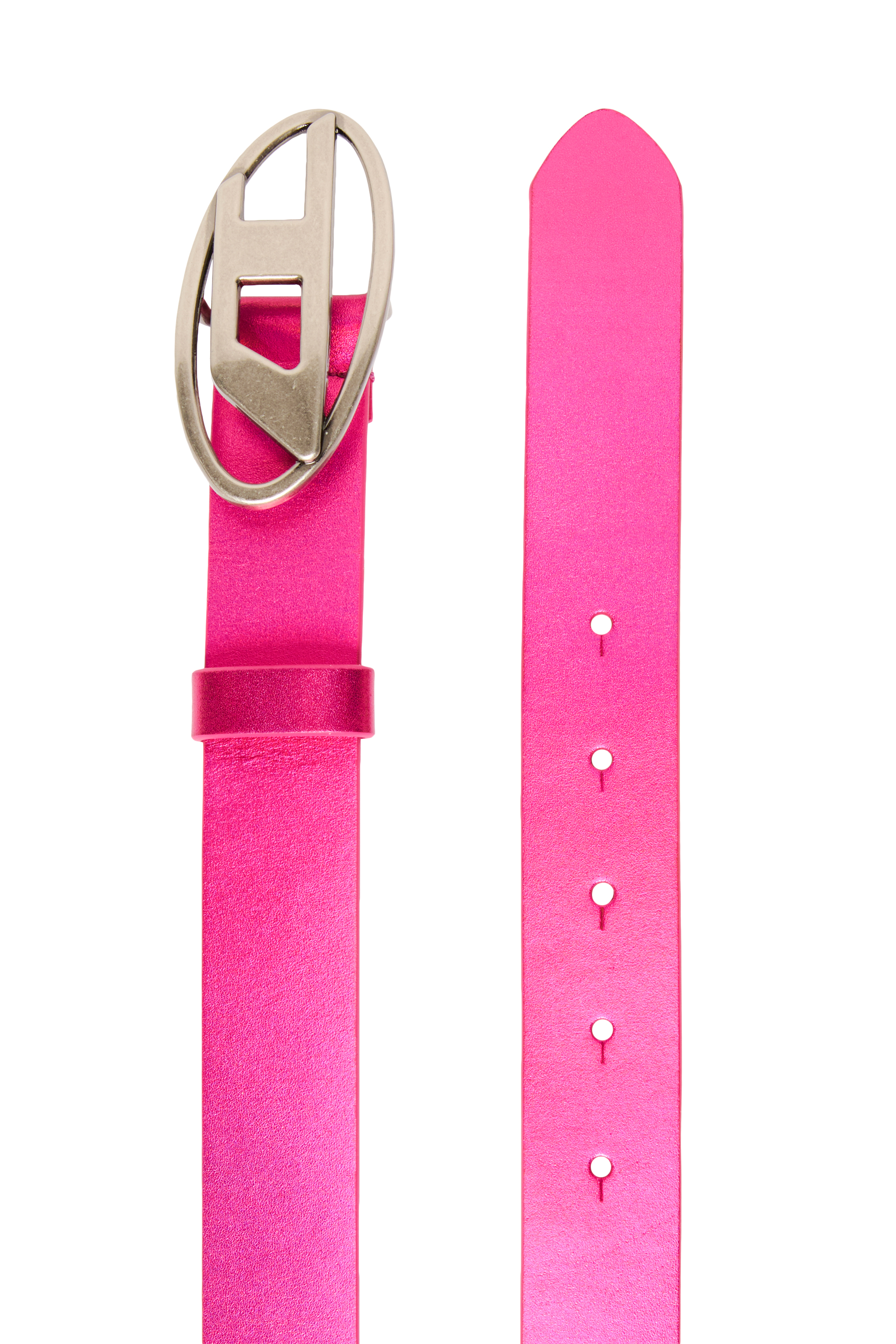 Diesel - B1DR, Unisex's Leather belt with Oval D buckle in Hot pink - 2