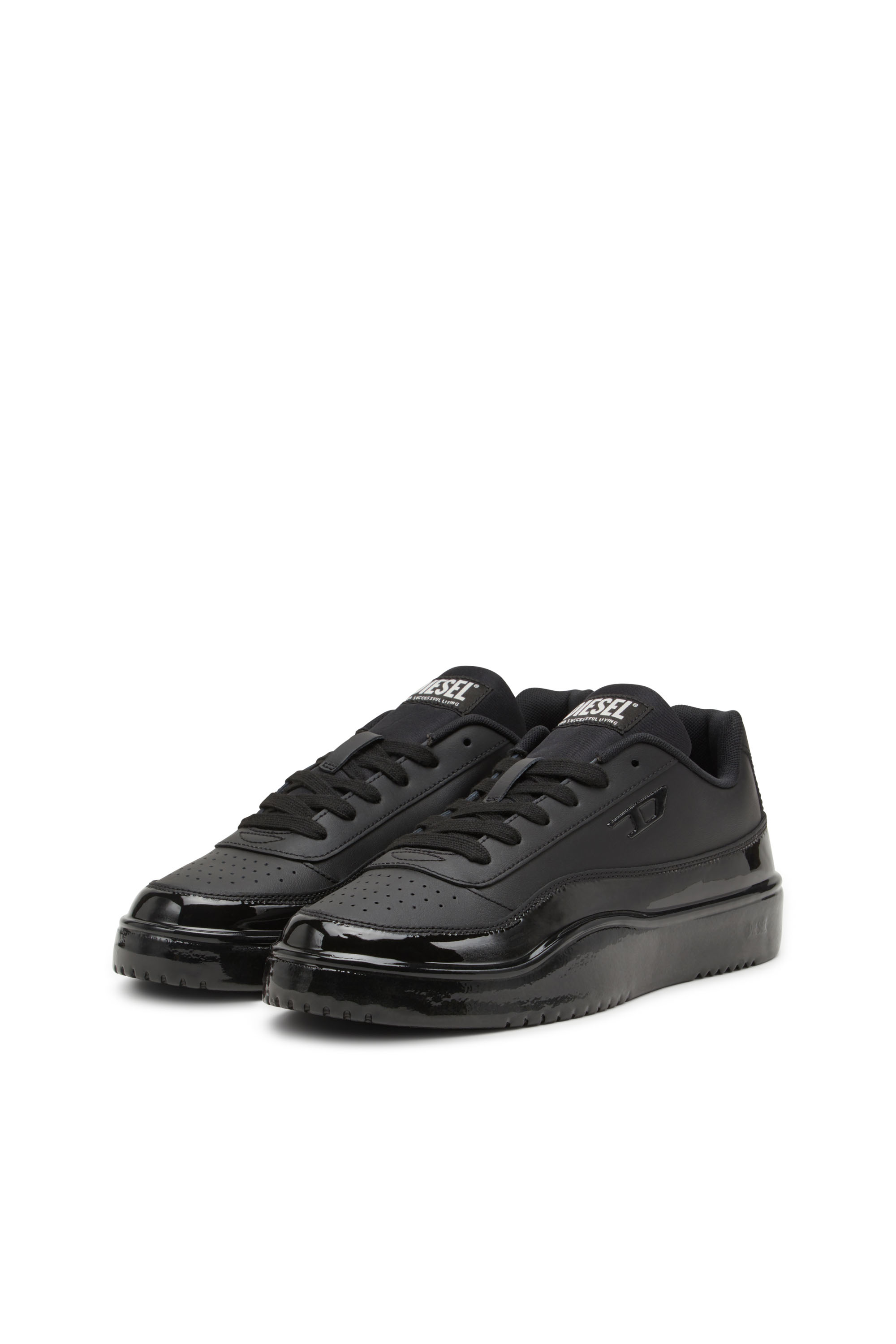 Diesel - S-TRACKER-D LOW, Herren S-Tracker-D-Sneakers aus silikonbeschichtetem Leder in Schwarz - 8