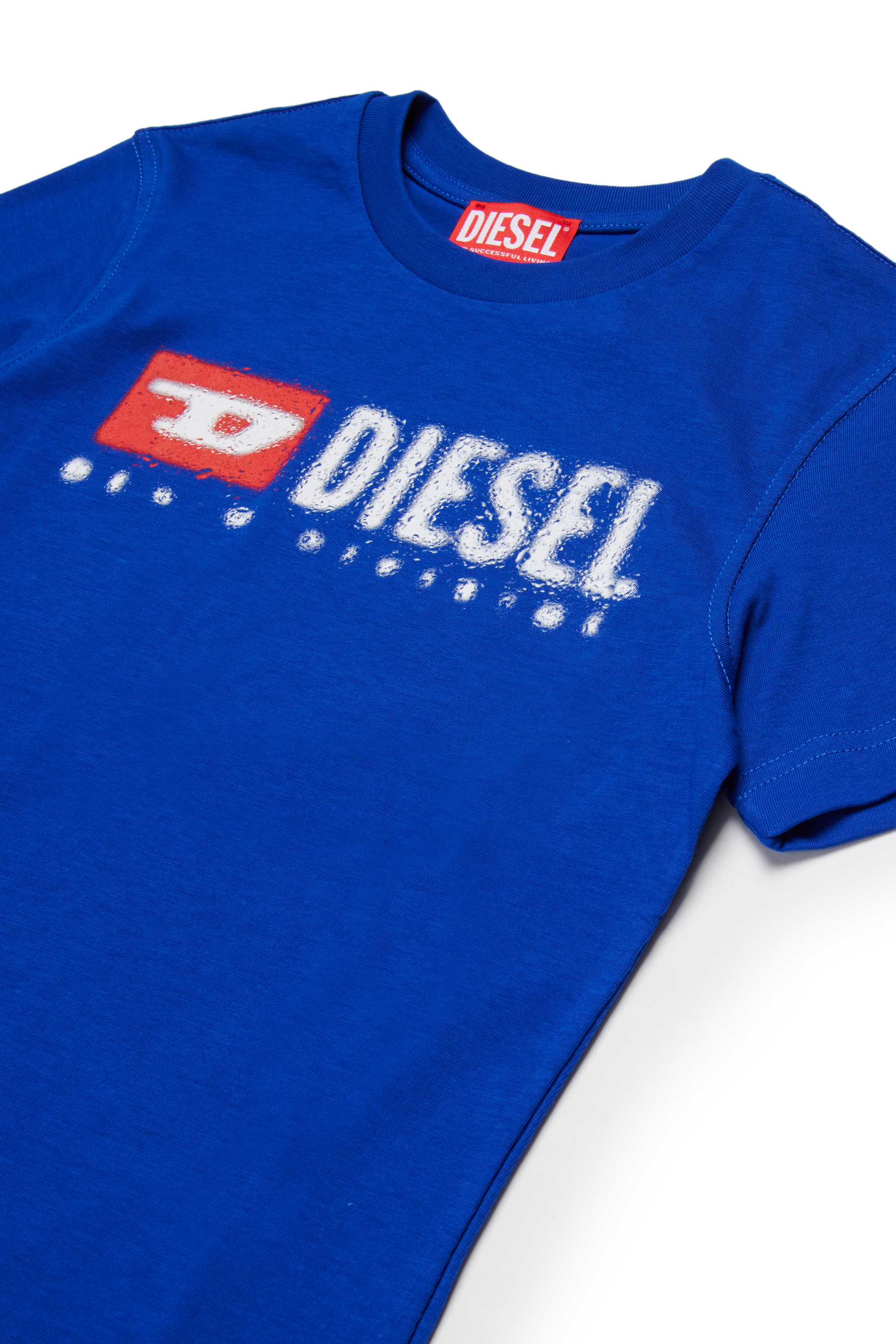 Diesel - TADJUSTK14, Herren Baumwoll-T-Shirt mit aufgedrucktem Logo in Blau - 3