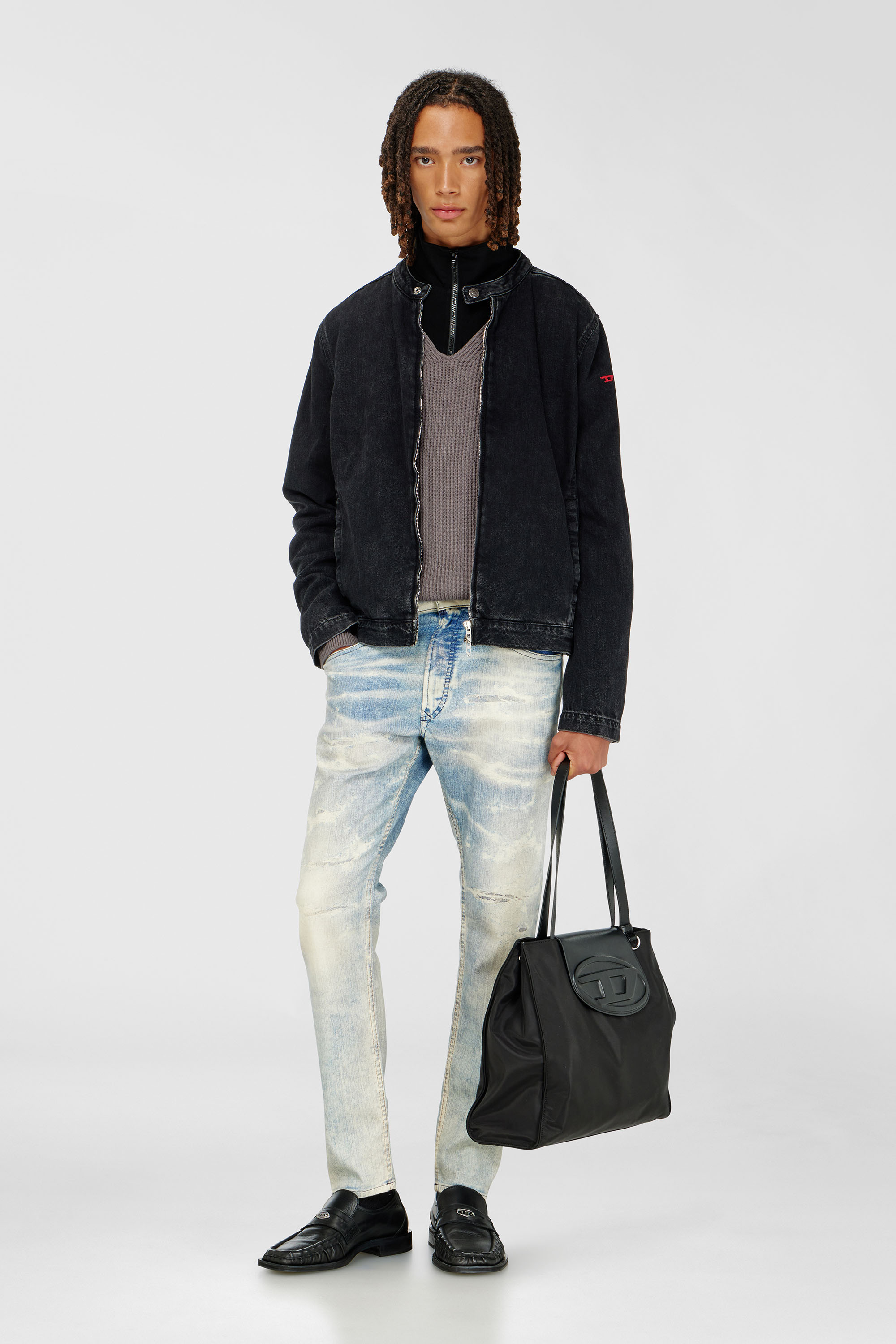 Diesel - 1DR TOTE E/W, Unisex 1DR - Einkaufstasche aus nylon mit lederklappe in Schwarz - 2