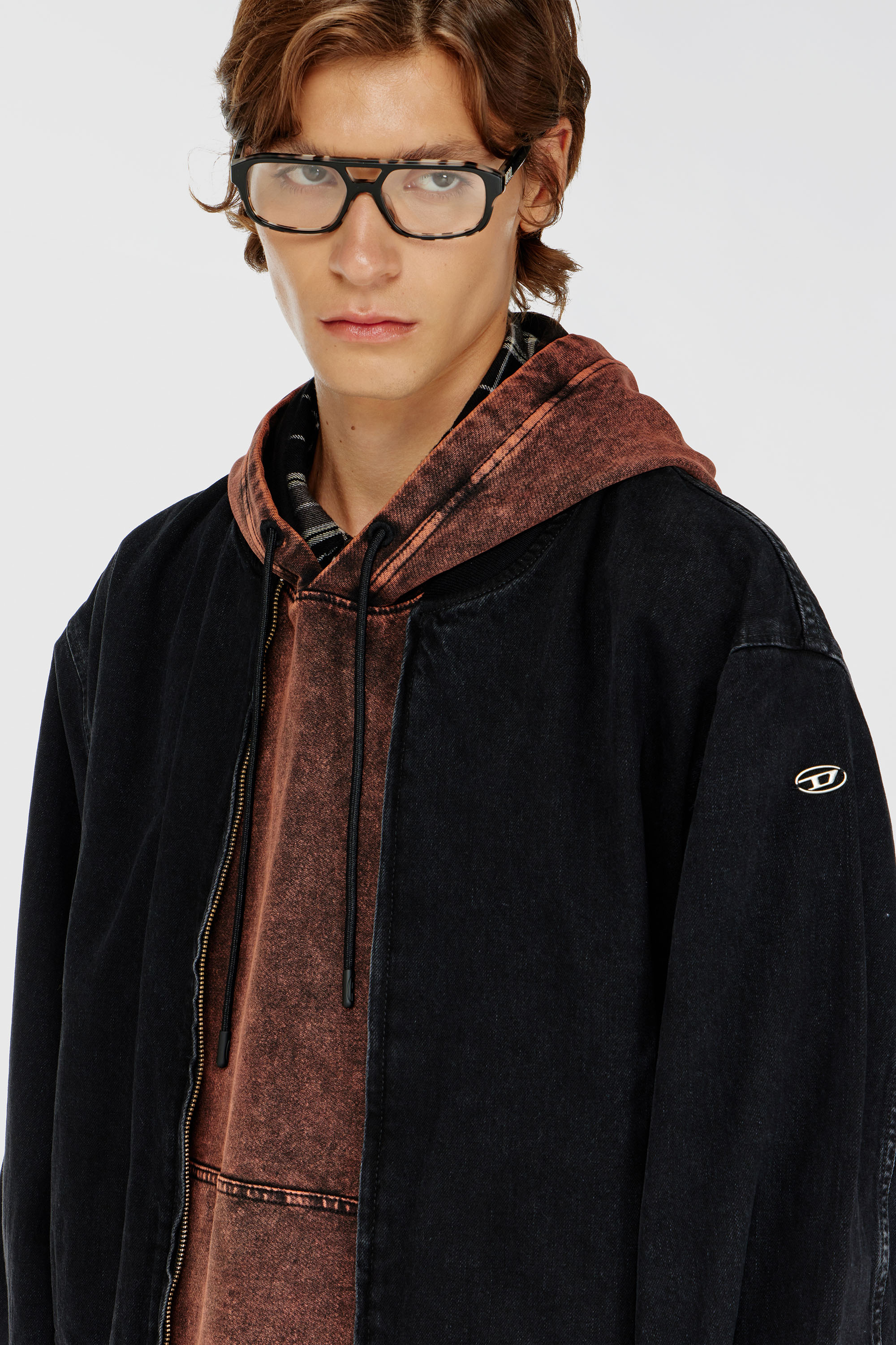 Diesel - D-GUZ, Unisex Bomberjacke aus Denim in Schwarz - 5